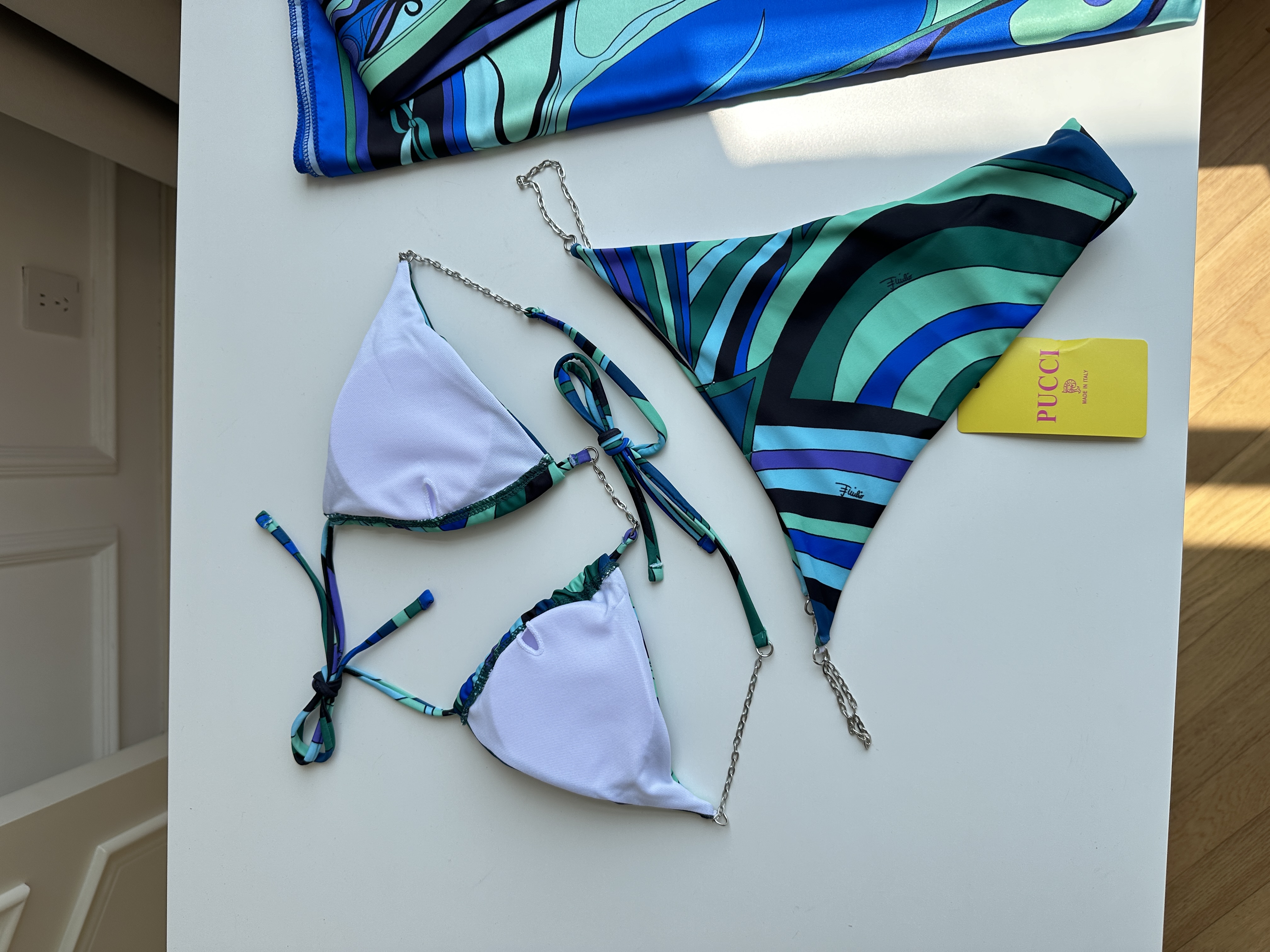 Emilio Pucci Iride Printed Three-Piece Bikini