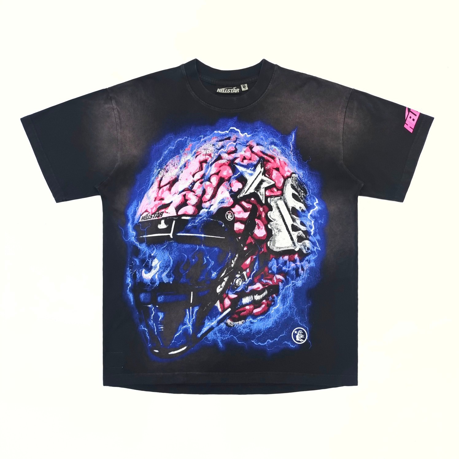 1:1 Version Brain Helmet Tee Washed Black