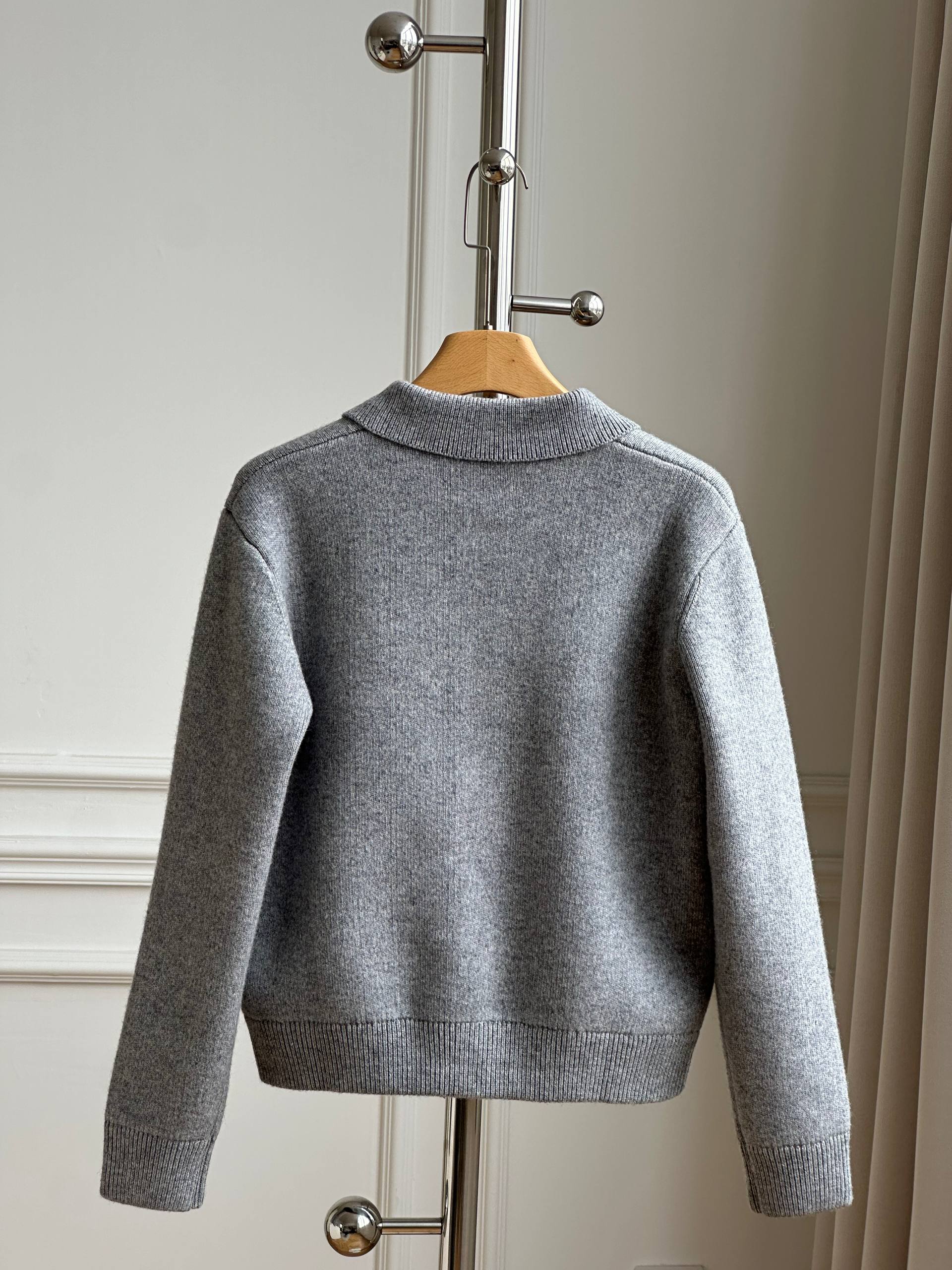 Miu Miu Collared Zip-Up Wool Knit Jacket