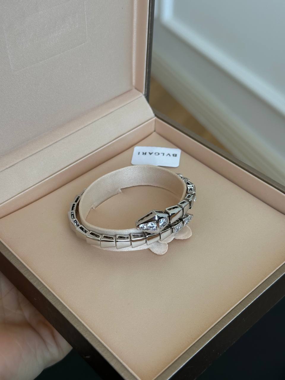 BVLGARI Serpenti Viper Bracelet, 18K White Gold with Diamonds