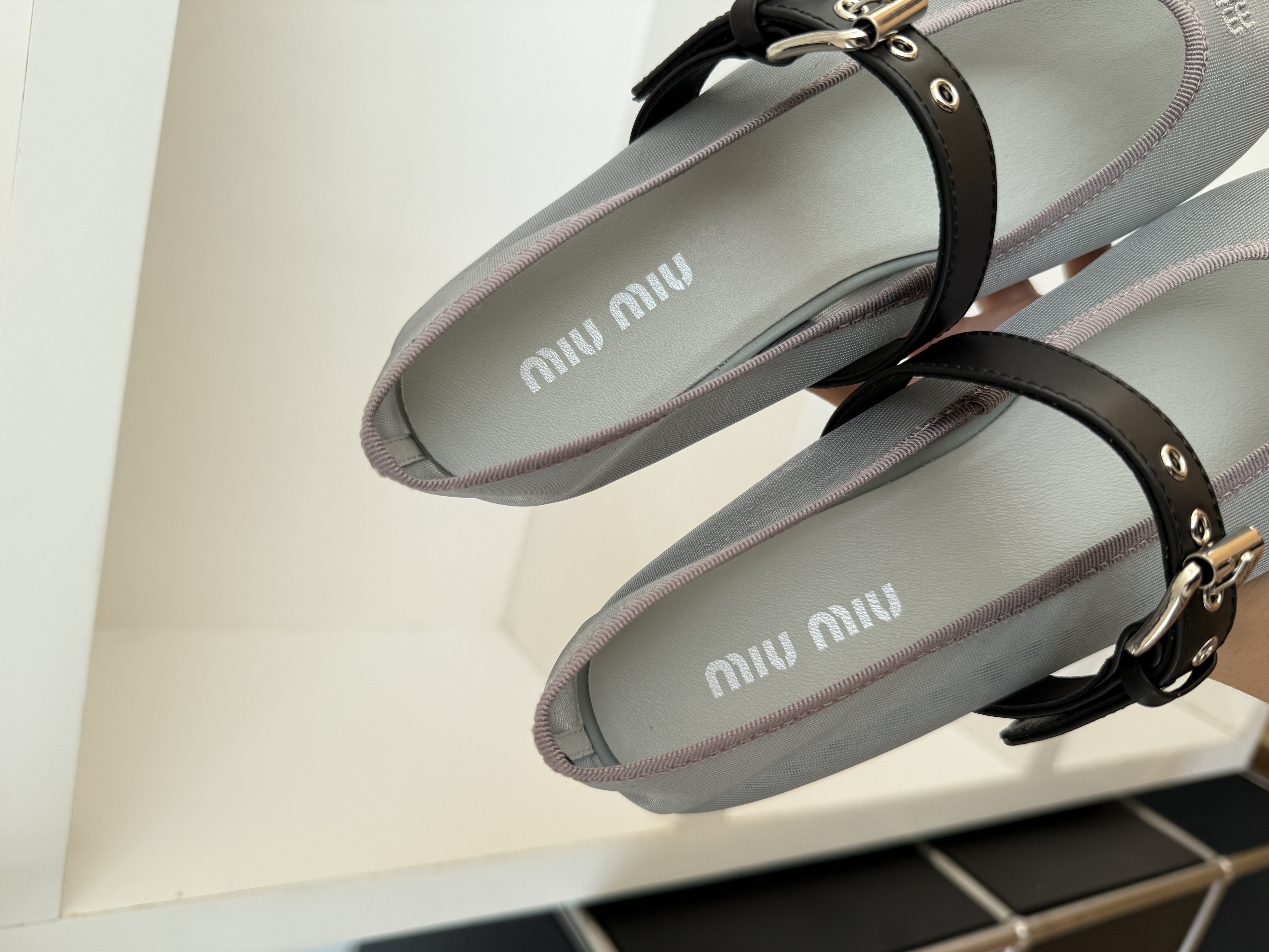 Miu Miu Mesh Mary Jane Ballet Flats