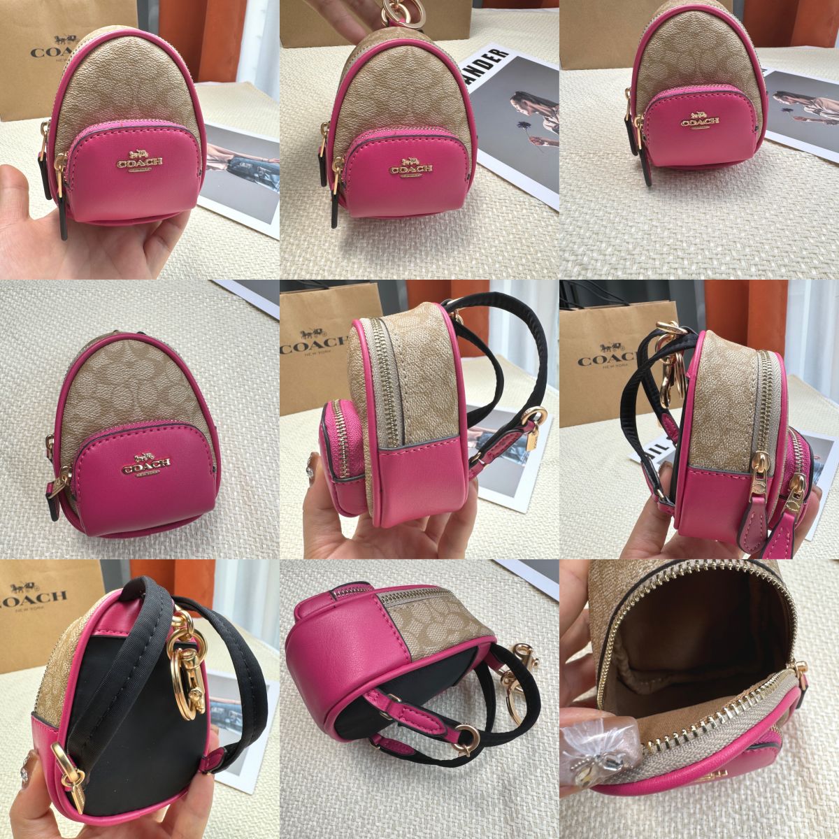 Women Handbag C7803 CC315 C1019 Mini Court Backpack Keychain Bag Charm