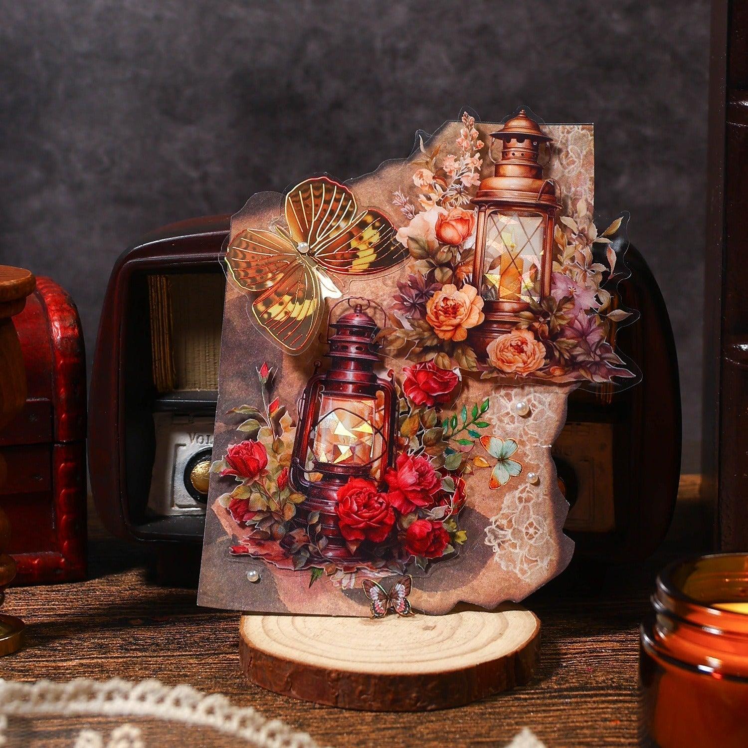 1121 PET Stickers Warmth Oil Lamp Series