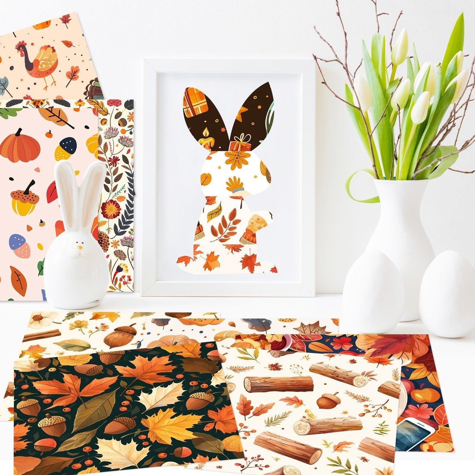 2108 12pcs/pack Thanksgiving party DIY handbook base material paper