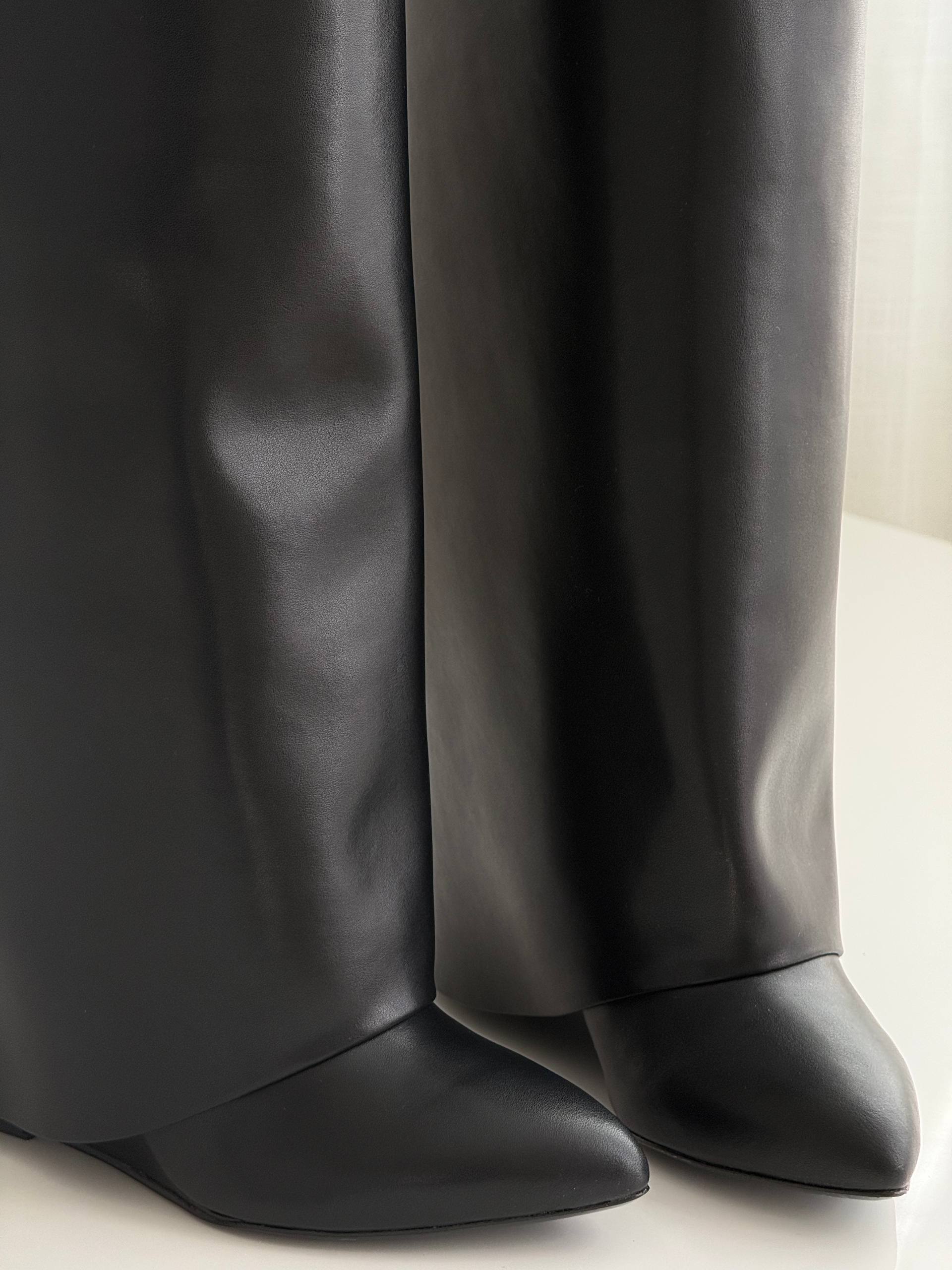 Givenchy Shark Lock Smooth Calfskin Wedge Boots