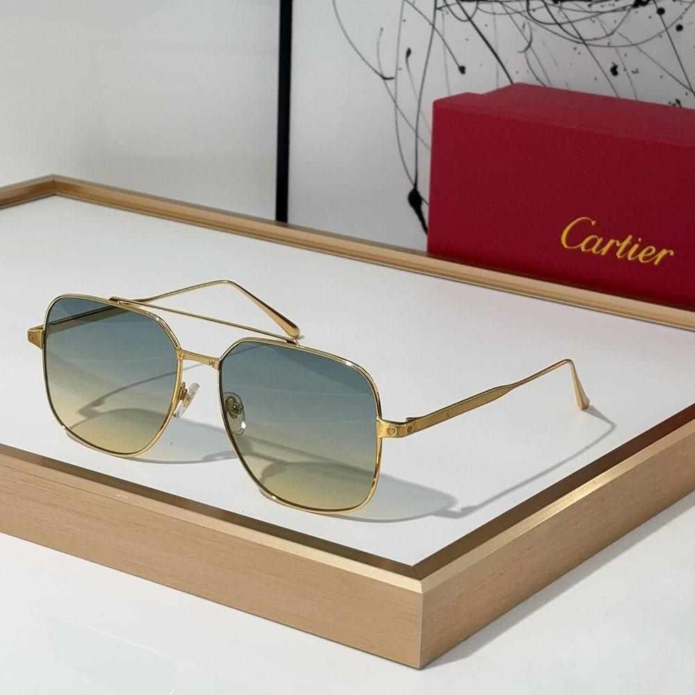 Cartier Slim Metal Frame Sunglasses Top Quality