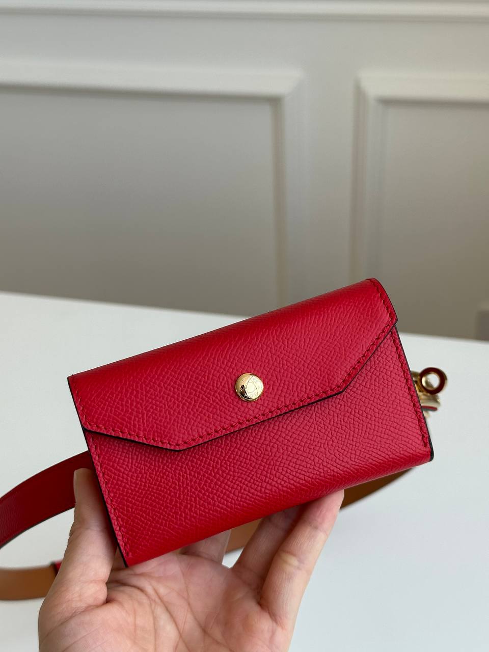 Hermès Kelly 18 Belt Bag in Rouge Casaque Epsom Leather with Kelly Buckle