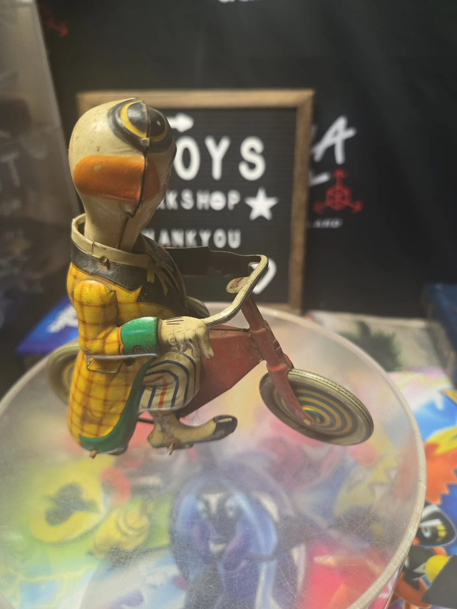 TECHNOFIX Tin windup Merry Clown Motorcycle, BNI41