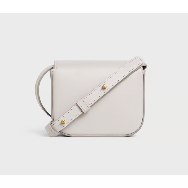 Celine MINI TRIOMPHE IN SHINY CALFSKIN white Very Rare Colour