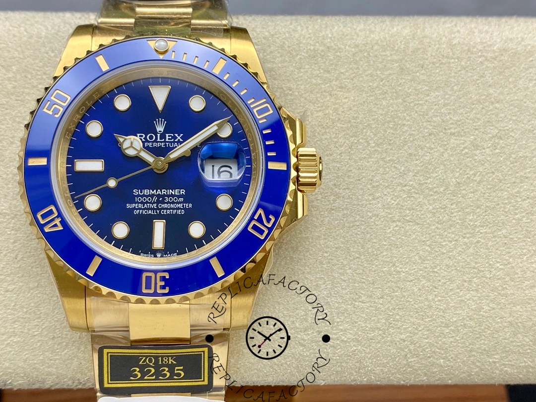 Rolex Submariner 126618LB Yellow Gold Blue Dial 41mm Mens Replica Watch