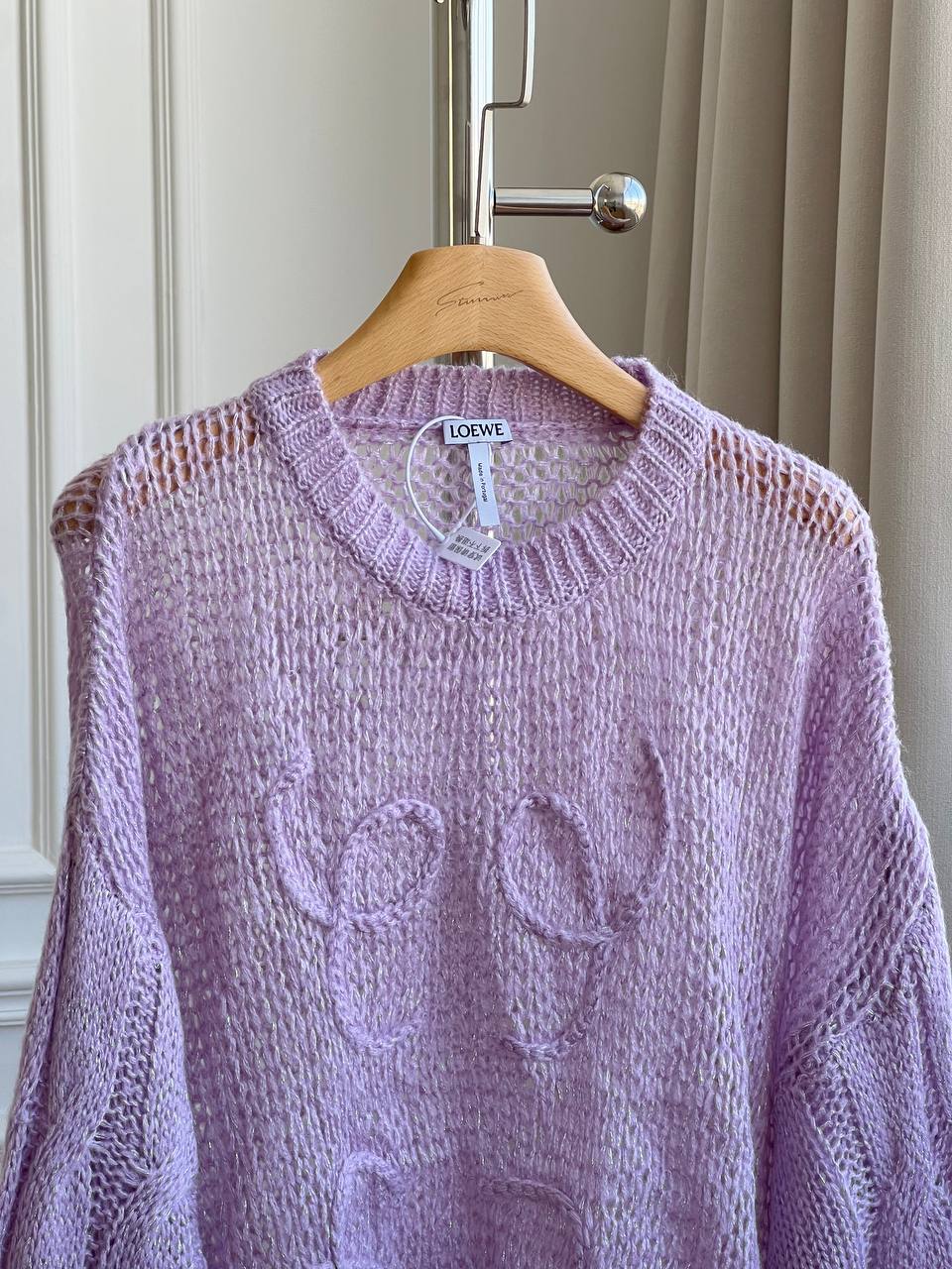 LOEWE Anagram Open-Knit Mohair Sweater