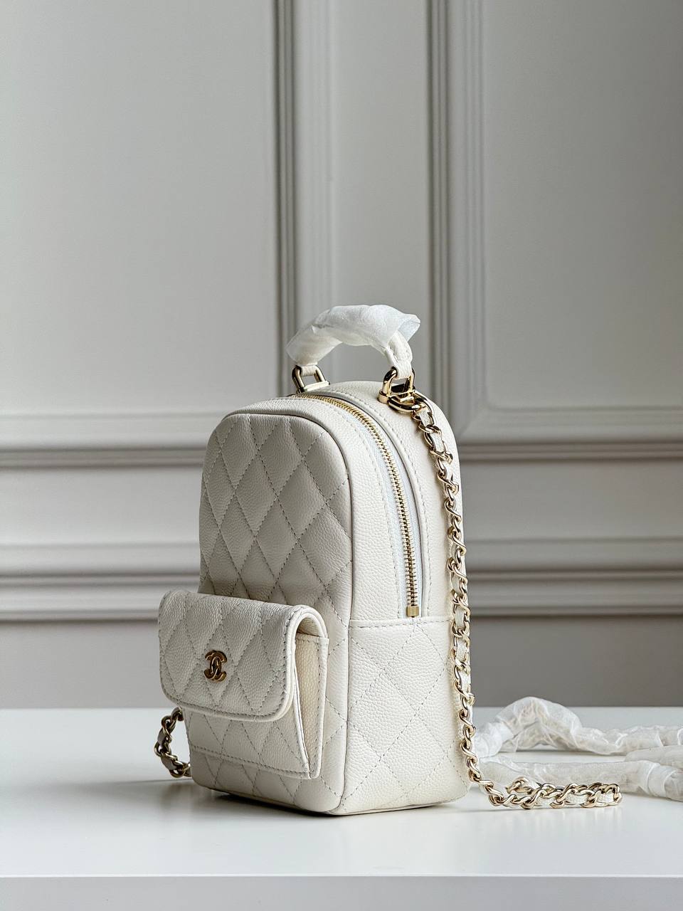 Chanel Quilted Caviar Leather Mini Backpack Bag