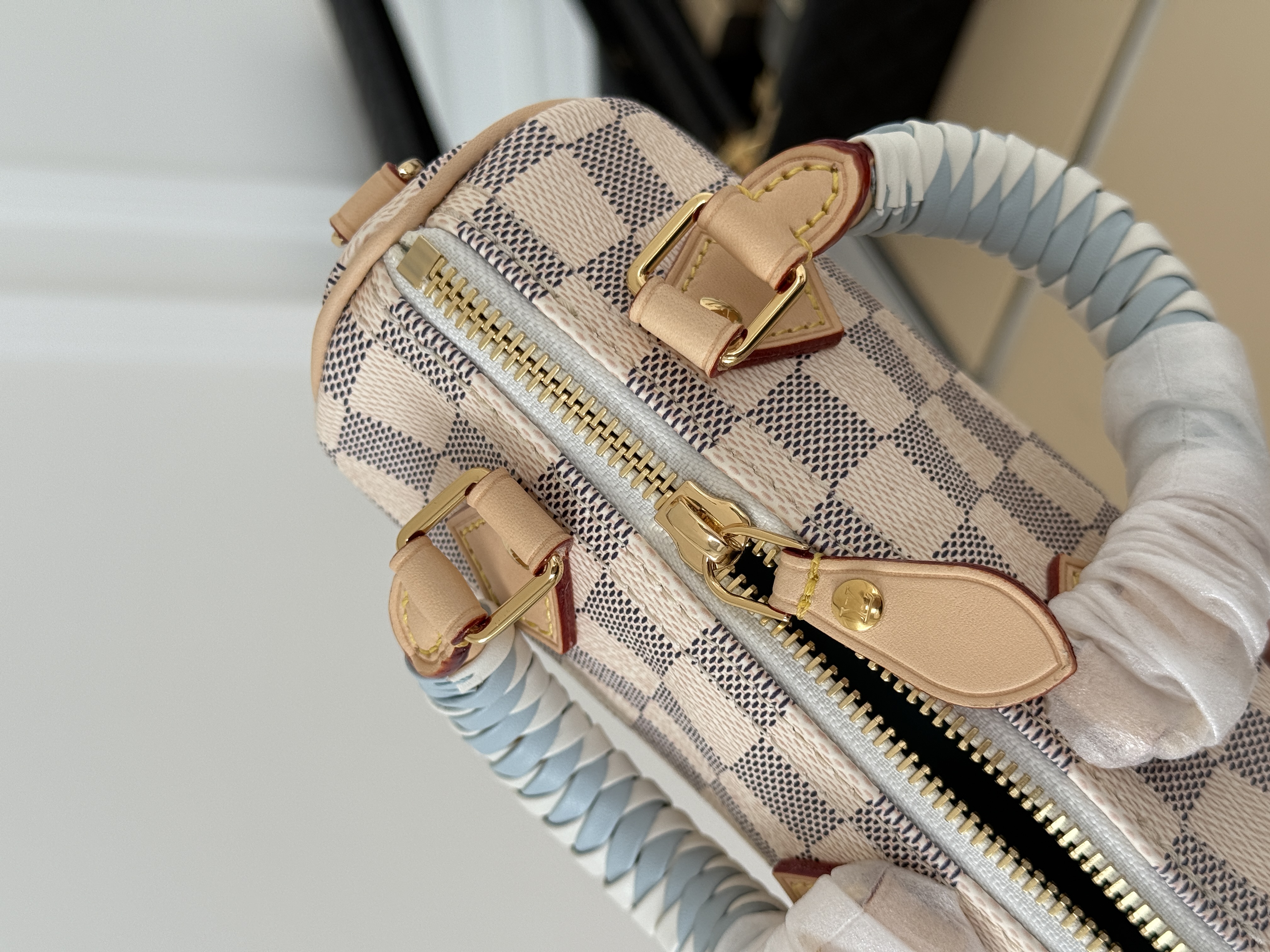 Louis Vuitton Nano Speedy Damier Azur Handbag