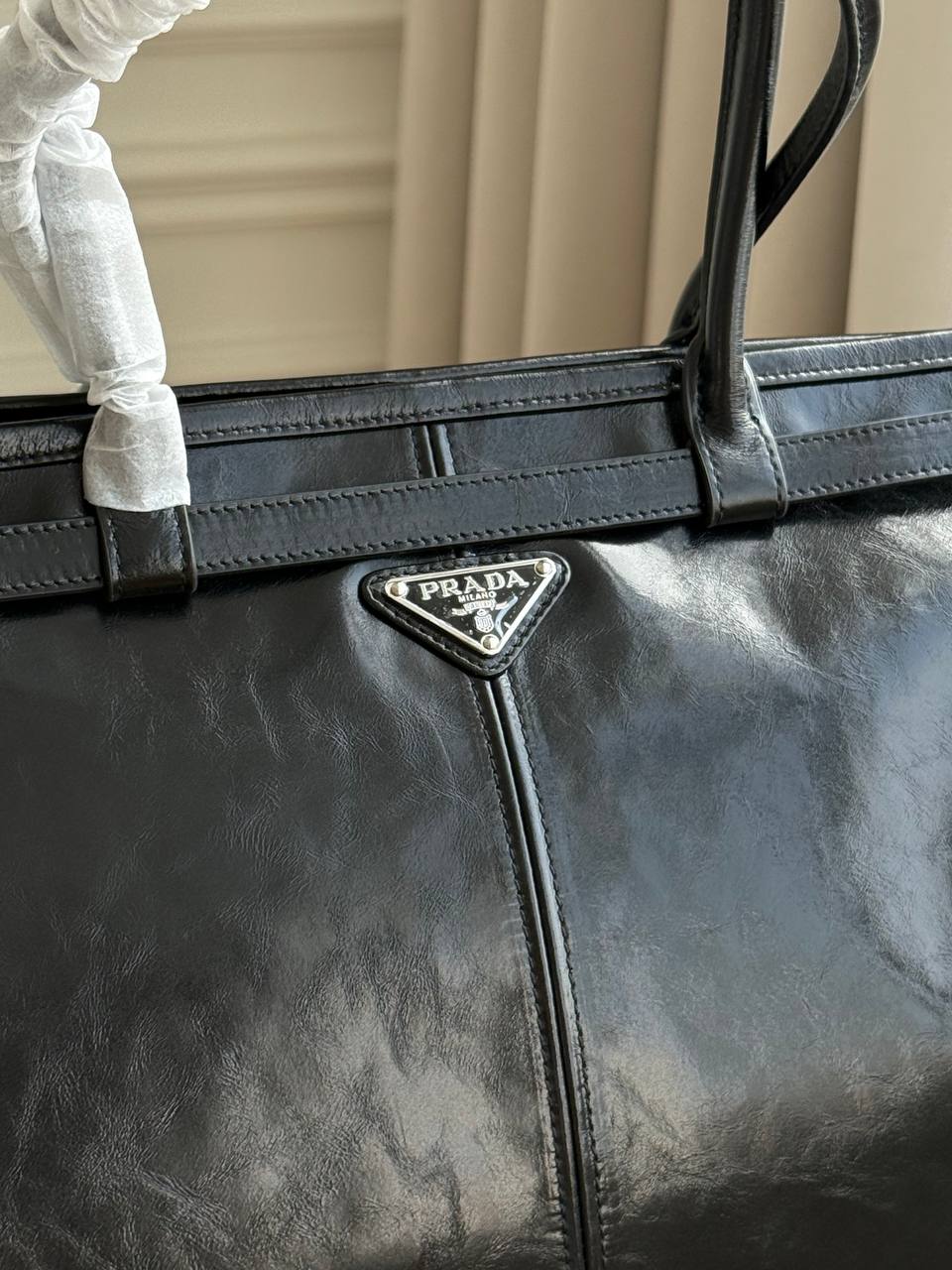 Prada Bonnie Leather Tote Bag