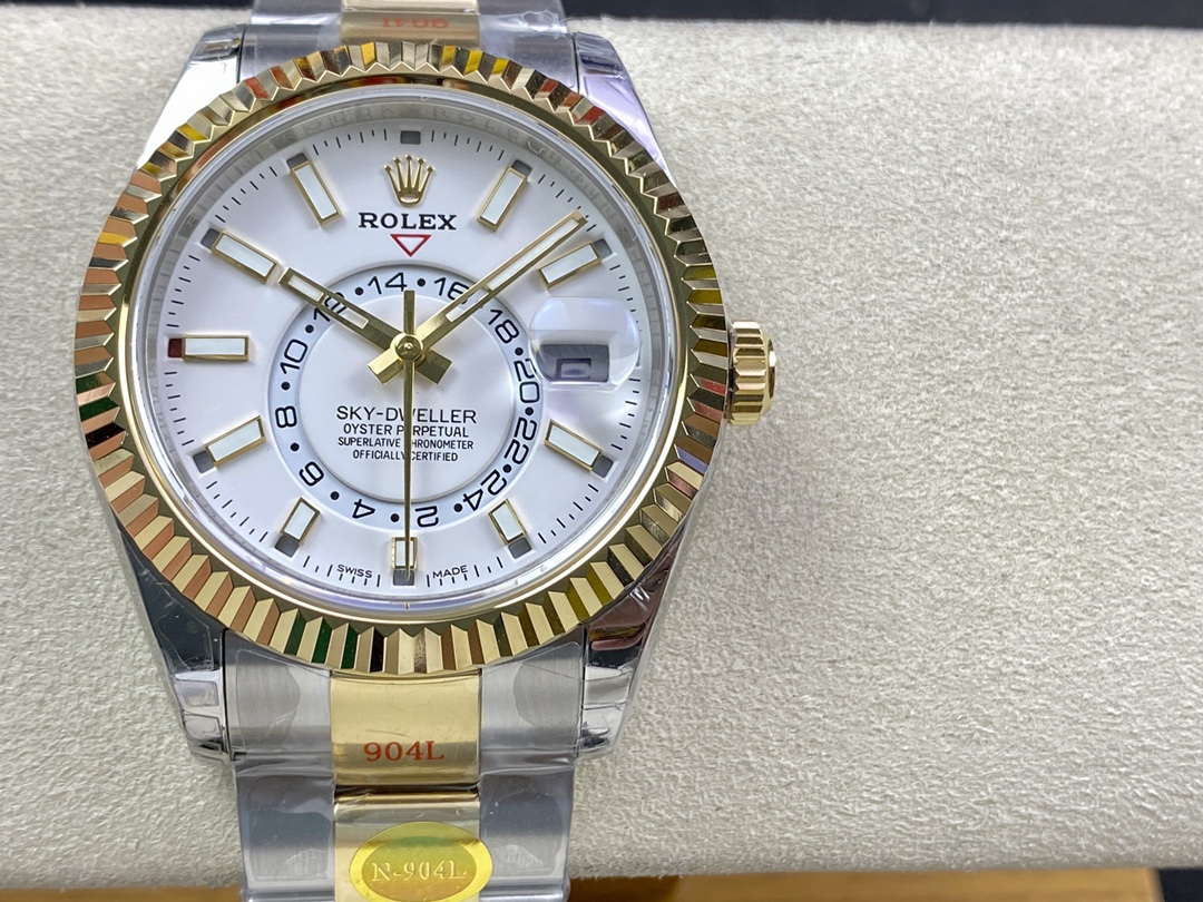 Rolex Sky Dweller 42mm White Dial Stick Markers m336933 0005 Men's Watch