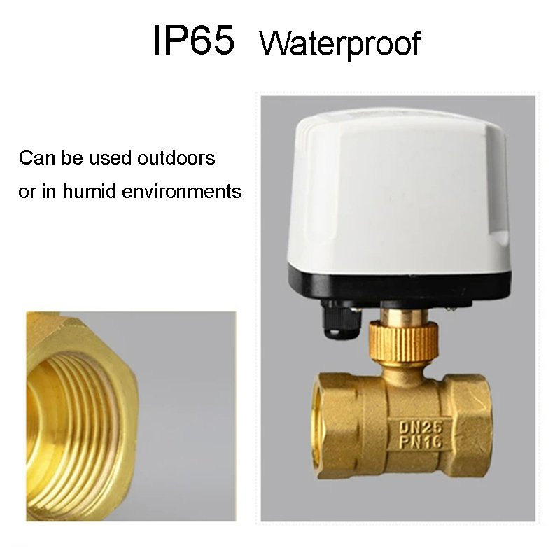 IP65 Waterproof Motorized Ball Valve 220V 12V 24V - 2-Way Brass Electric Ball Valve 3 Wire/2 Wire (DN15-DN50)