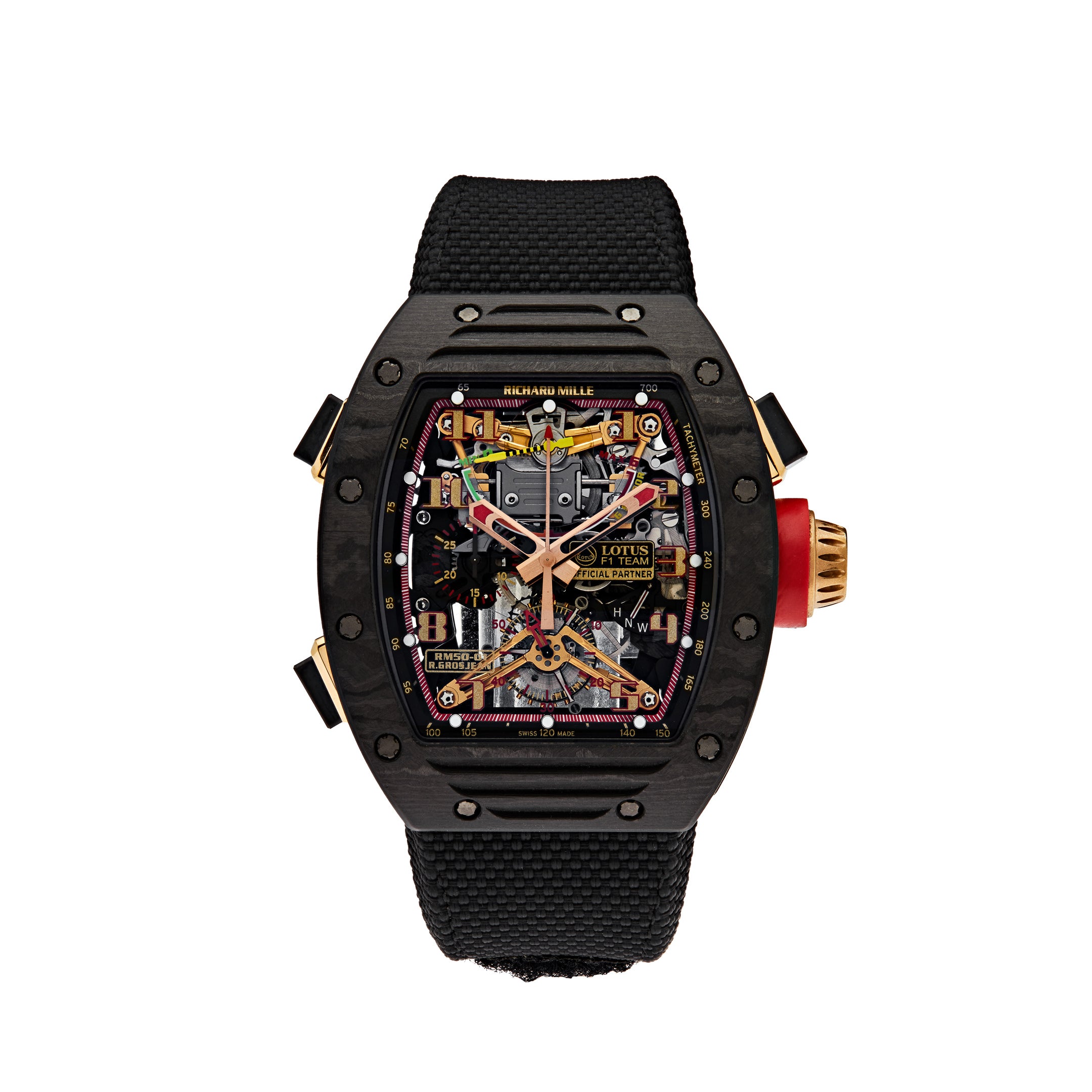 Richard Mille Lotus F1 G-Sensor Tourbillon NTPT Carbon Romain Grosjean RM50-01【1:1 Replica】