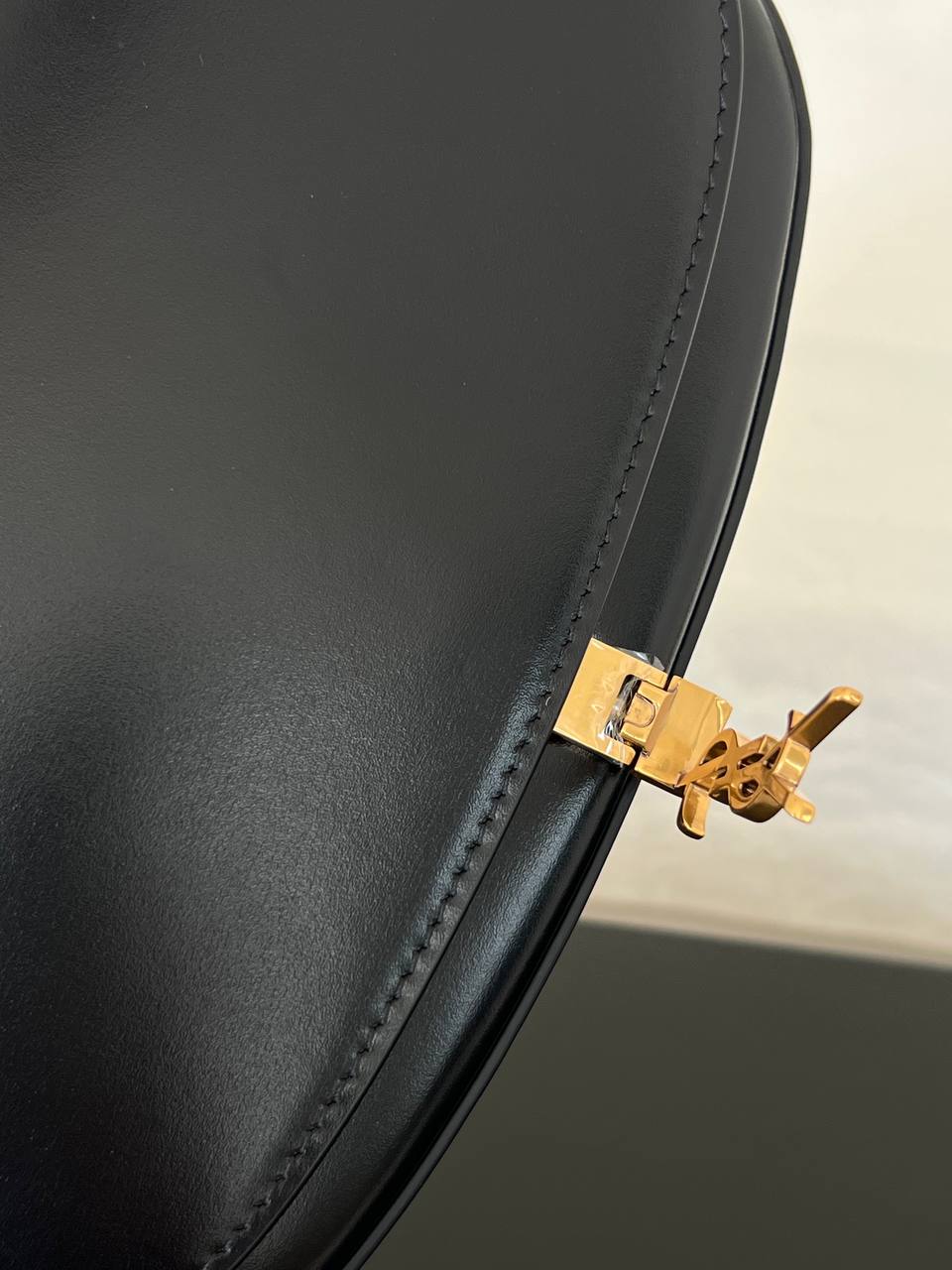 YSL Saint Laurent Black Smooth Leather Mini Saddle Bag