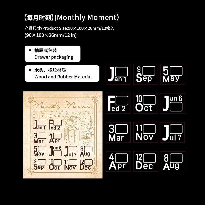 7012 Wooden Stamp Set Weekly Calendar Series