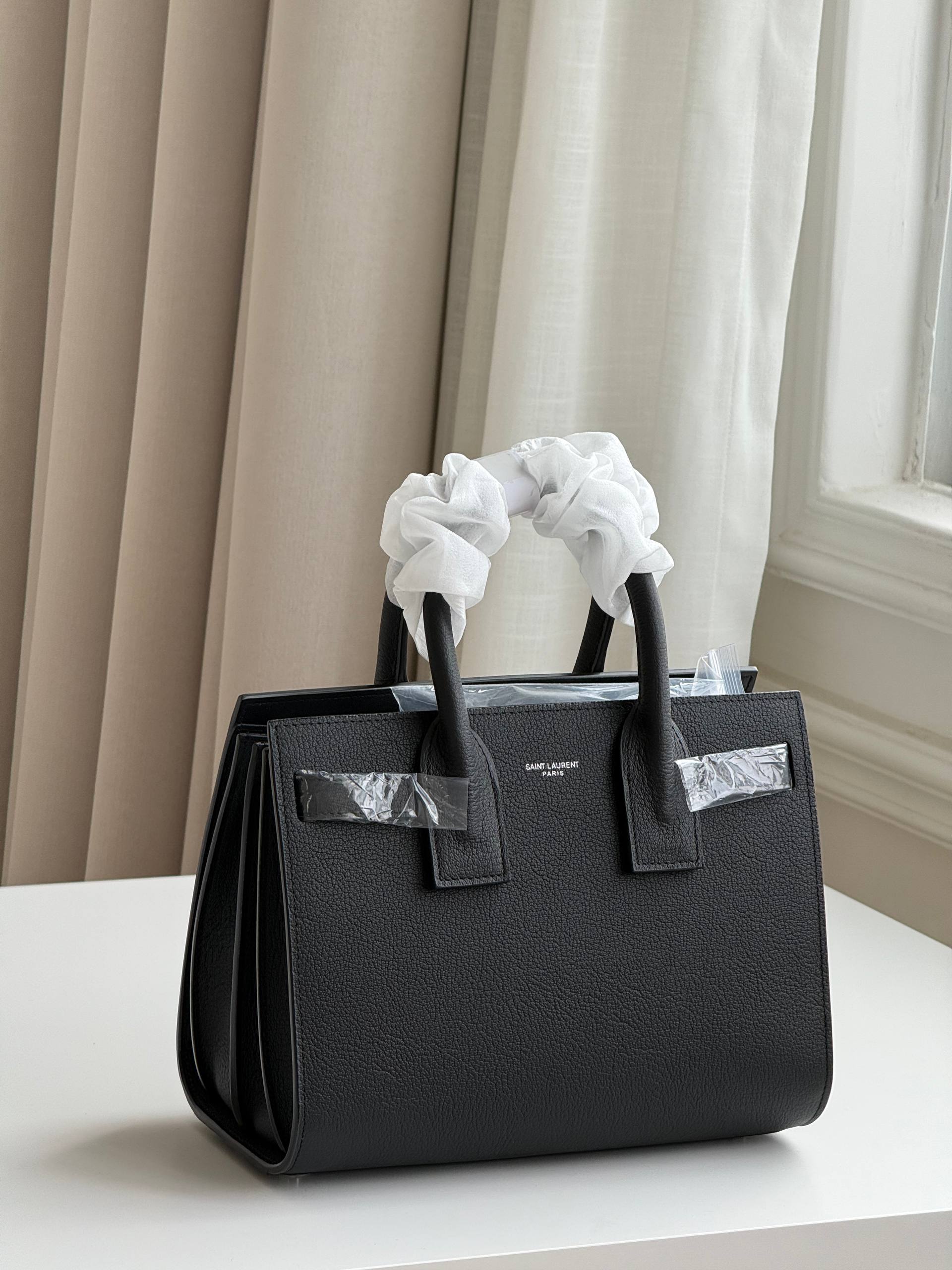 Yves Saint Laurent Sac de Jour Mini Grained Leather Satchel Handbag