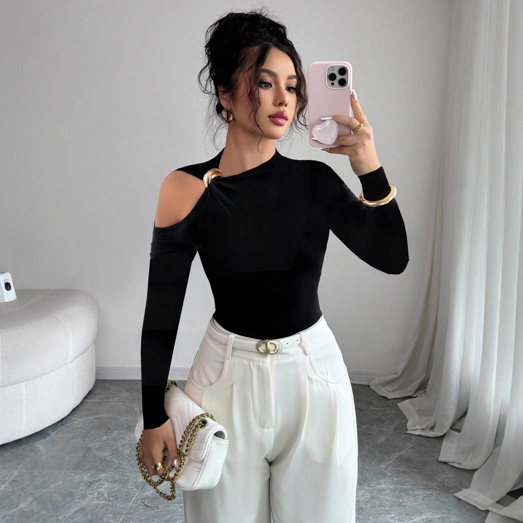 Haut Asymétrique avec Broche 