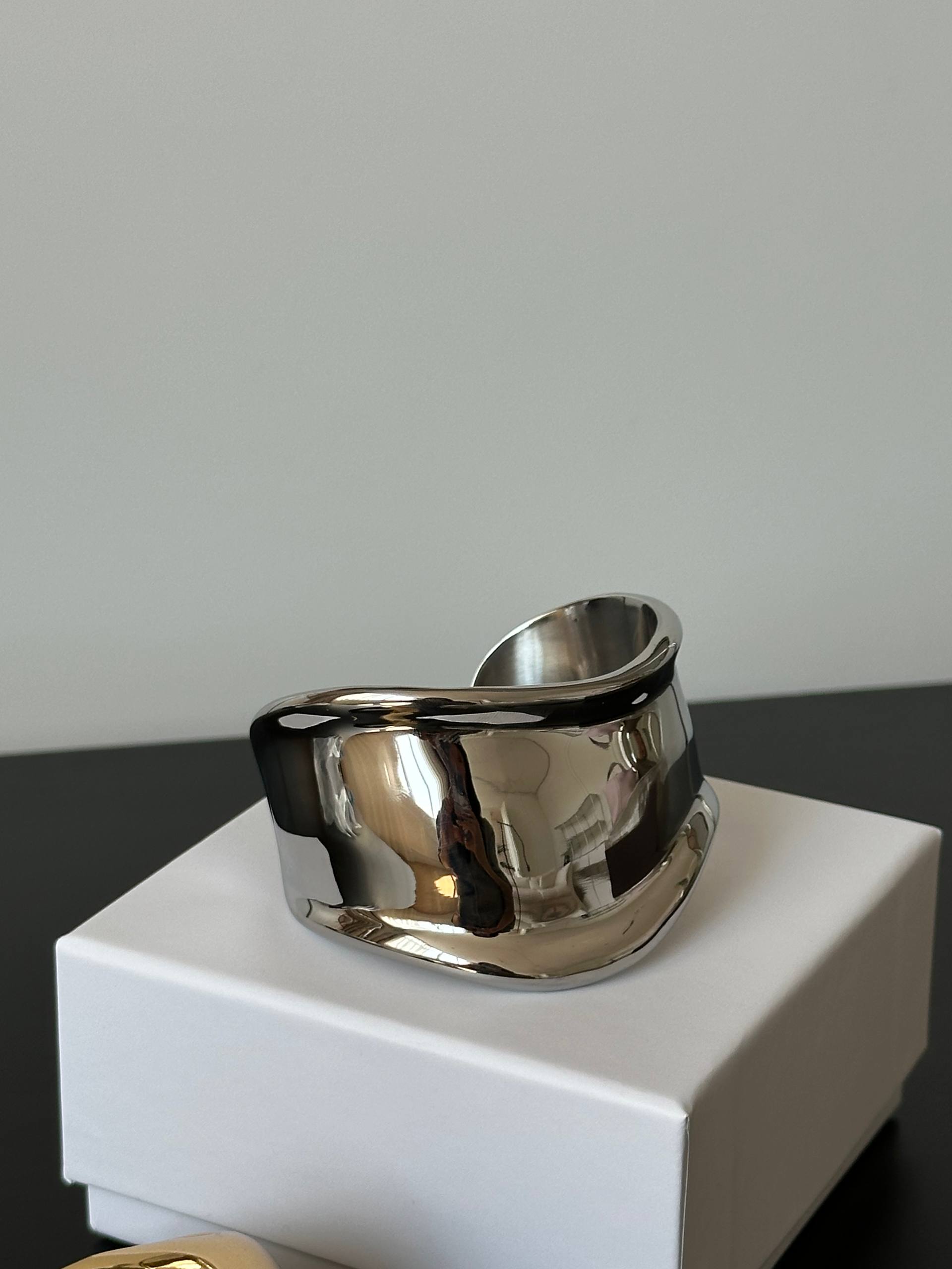 Chunky Sculptural Gold Cuff Bracelet