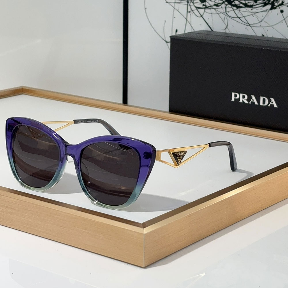 Prada Mirror leg Hollowed Out Stereoscopic Logo  sunglasses Top quality