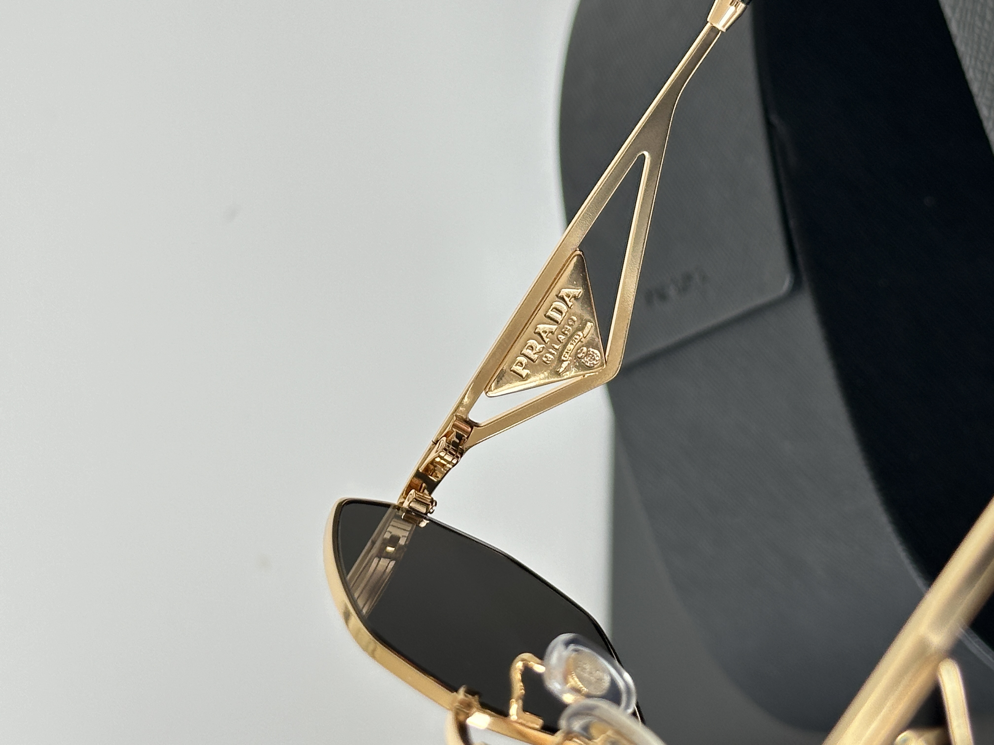Prada Gold Polygonal Metal Frame Sunglasses
