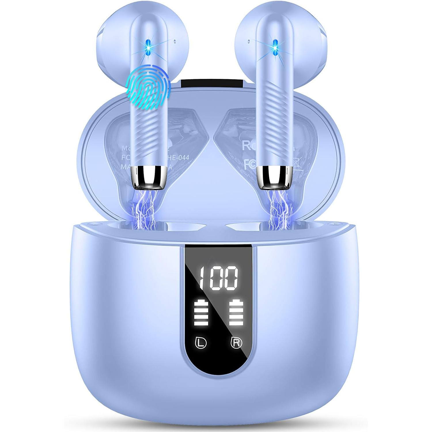 True Wireless for 5.3 In-Ear Earbuds 13mm Dynamic Drivers HiFi Stereo Sound CVC8.0 Microphone LED ANC IPX4