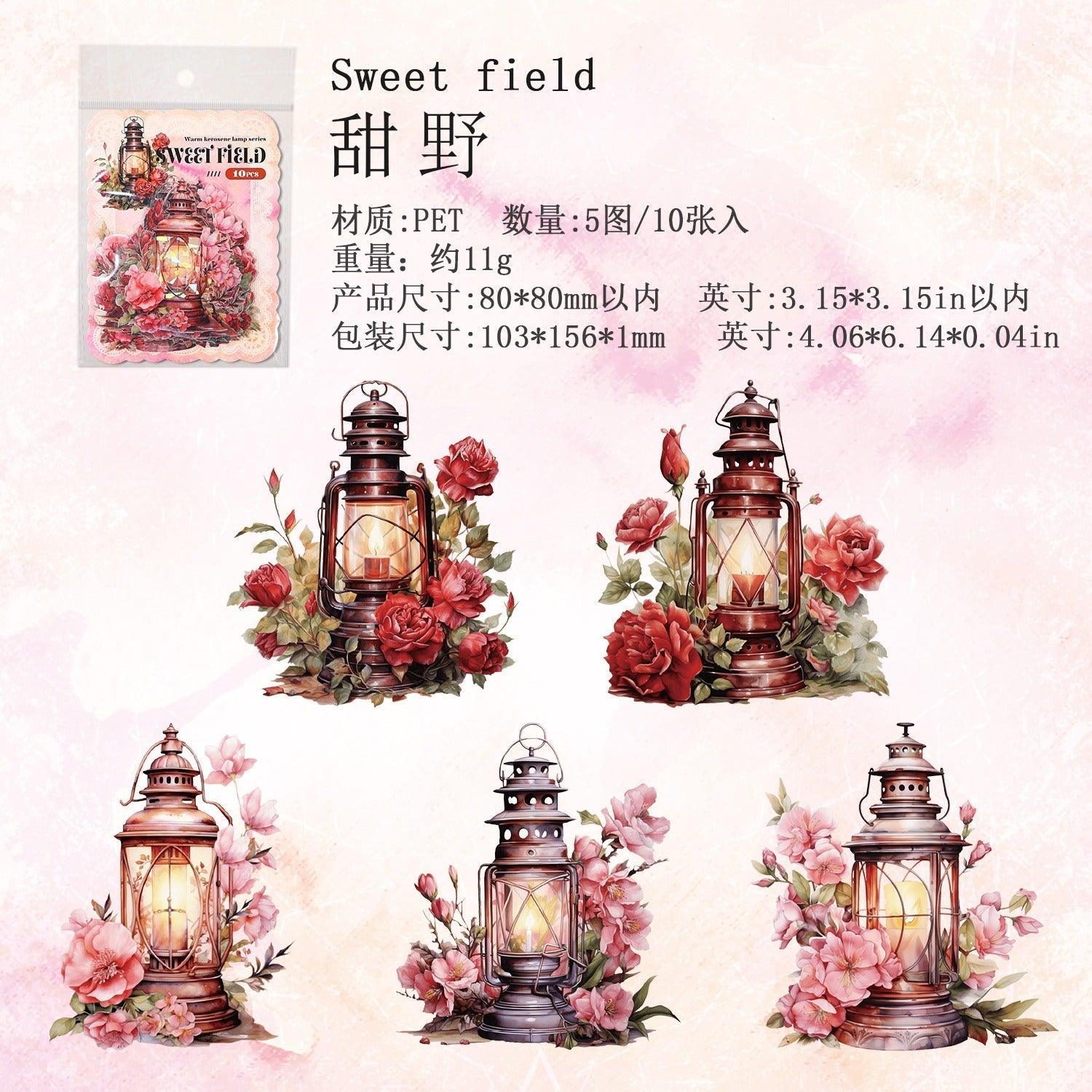 1121 PET Stickers Warmth Oil Lamp Series