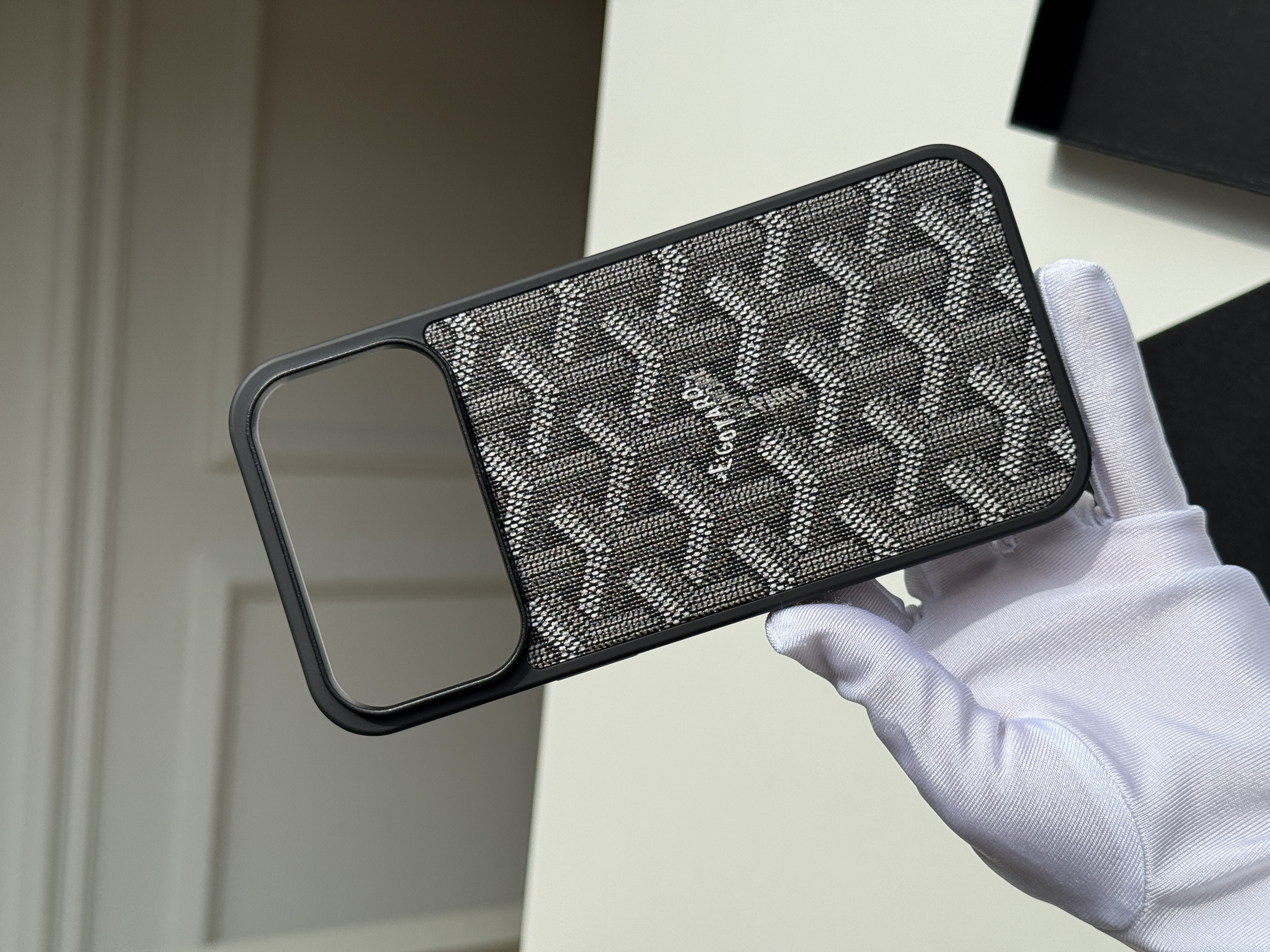 Goyard Black Monogram Canvas & Leather Trim Phone Case