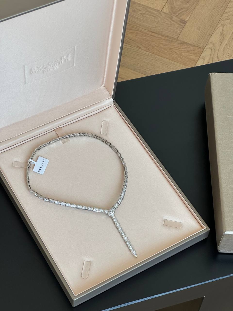 BVLGARI Serpenti Viper Full Pave Diamond Necklace