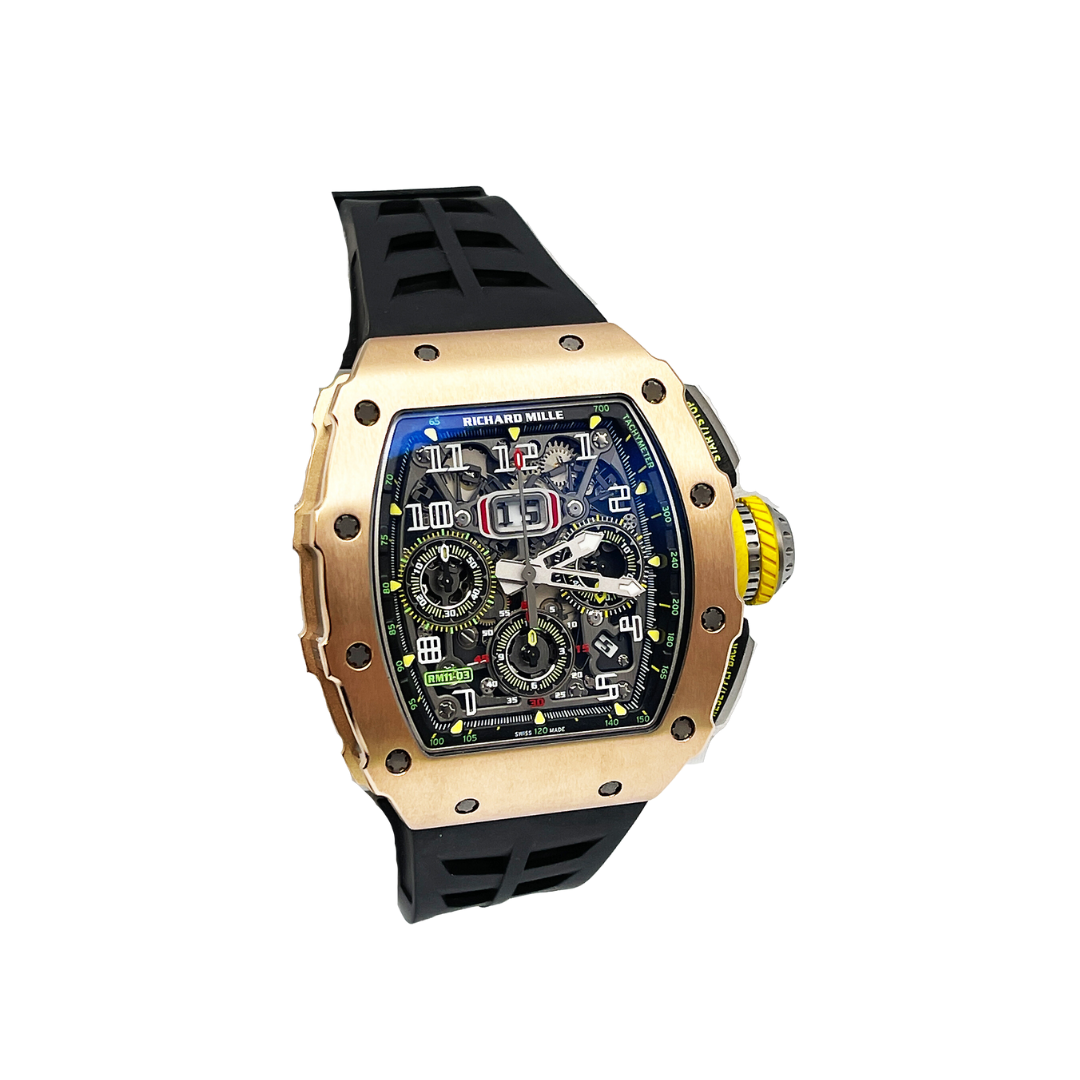 Richard Mille Automatic Flyback Chronograph Rose Gold & Titanium RM11-03【1:1 Replica】
