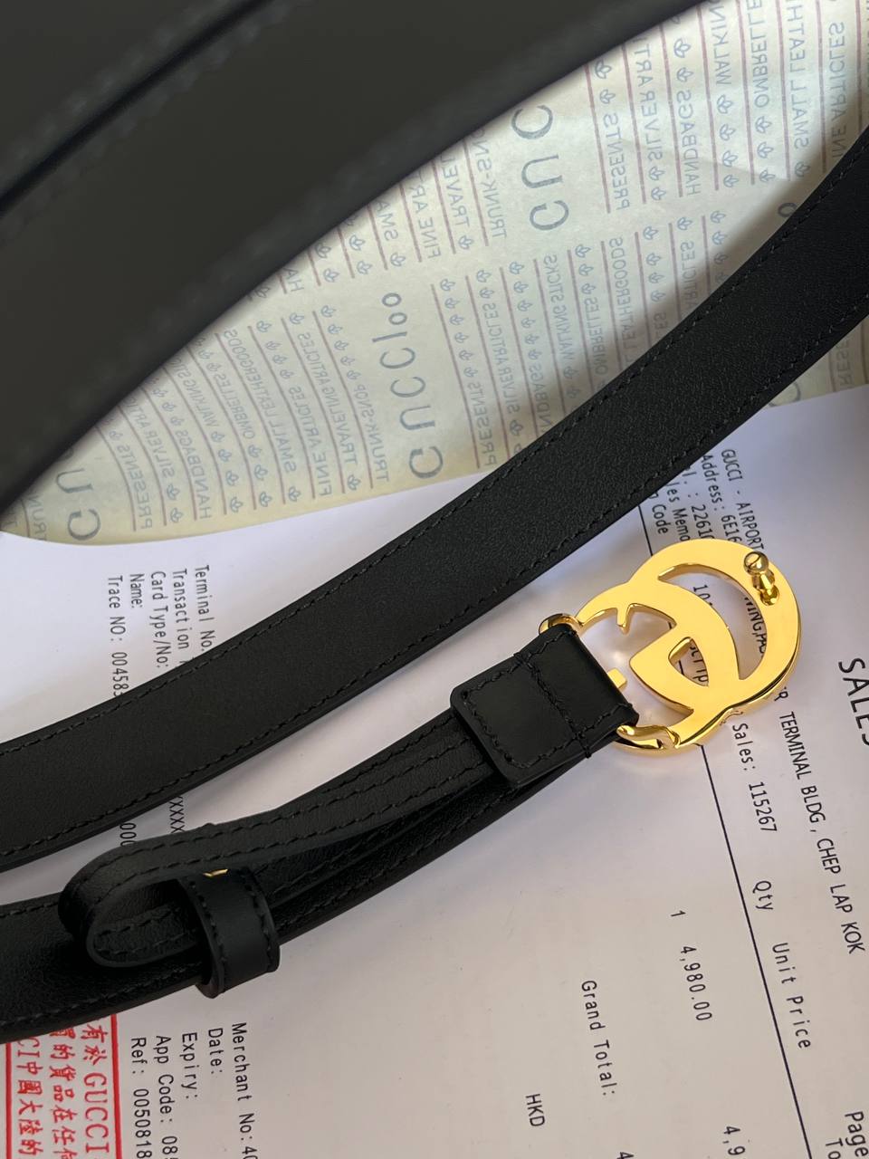 GUCCI Double G Buckle Smooth Leather Belt