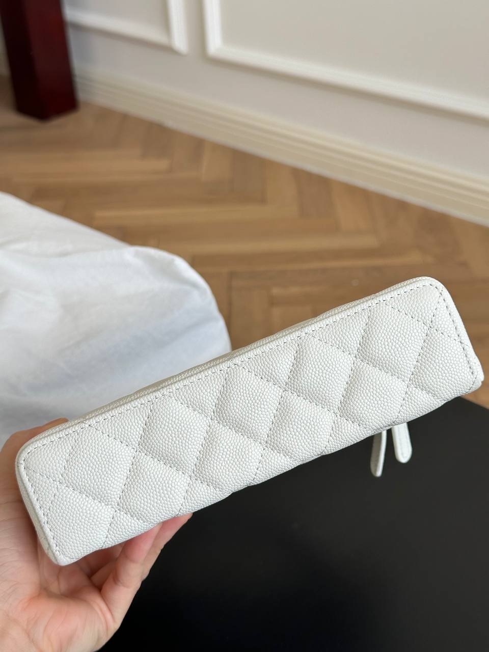 CHANEL Caviar Quilted Crystal Star CC Handle Vanity Case Bag