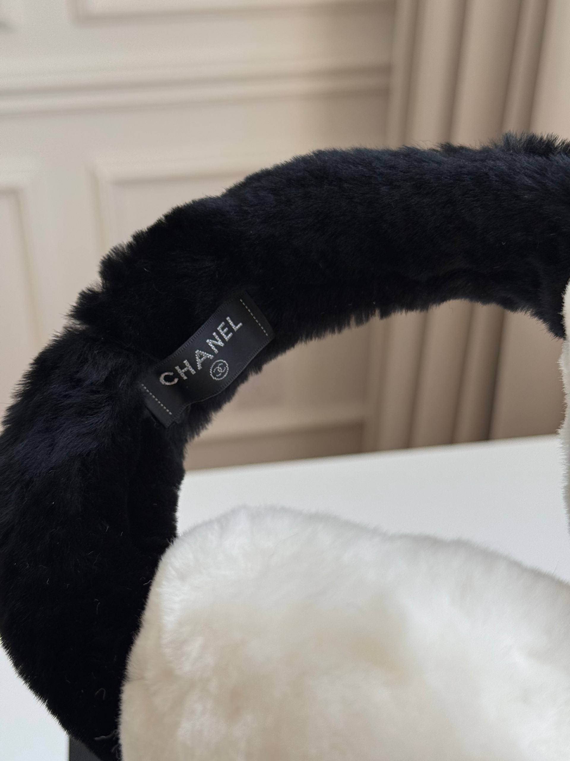 Chanel CC Logo Shearling Earmuffs