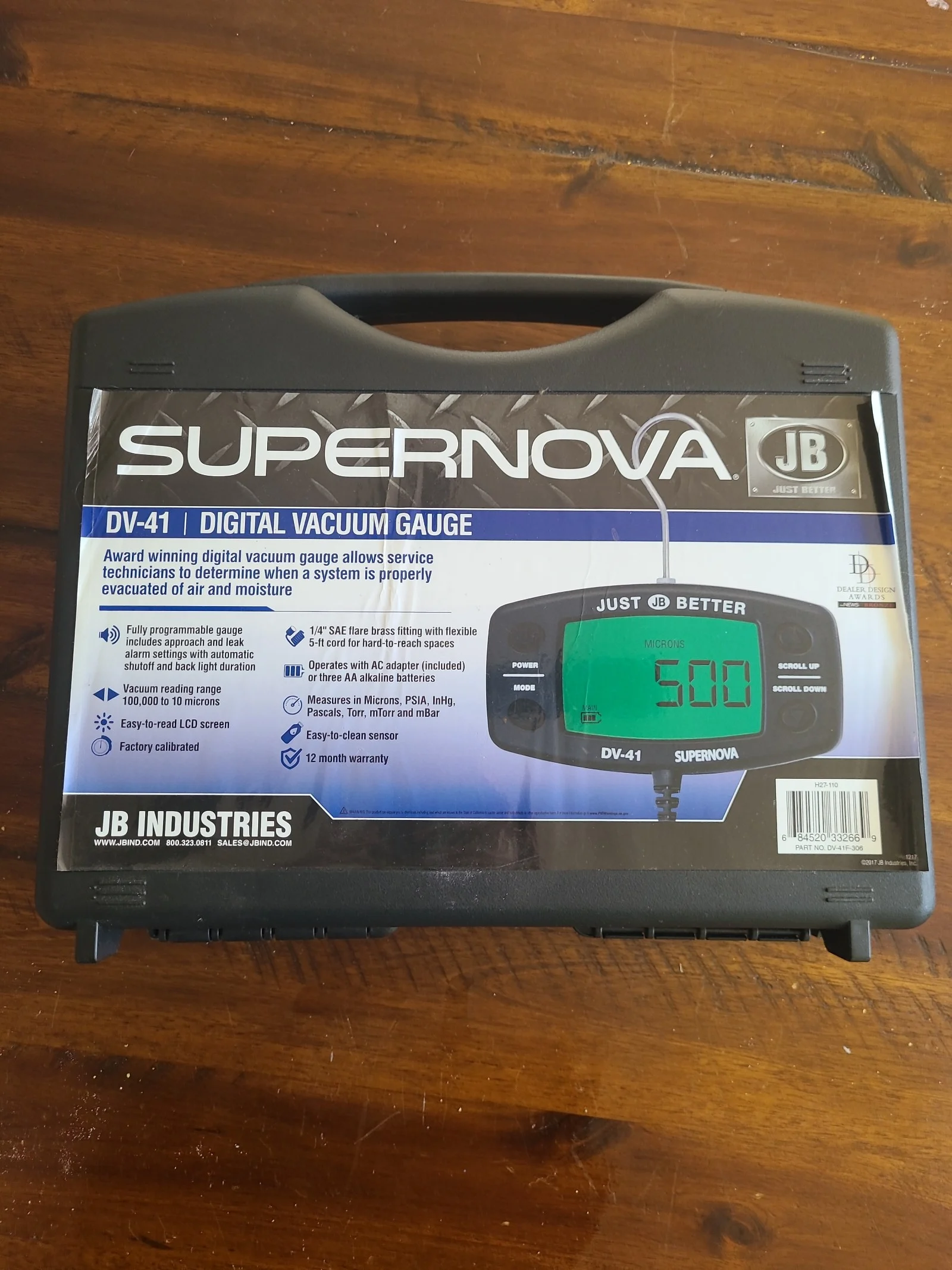 JB Industries DV-41 Digital Vacuum Gauge New NPA0I