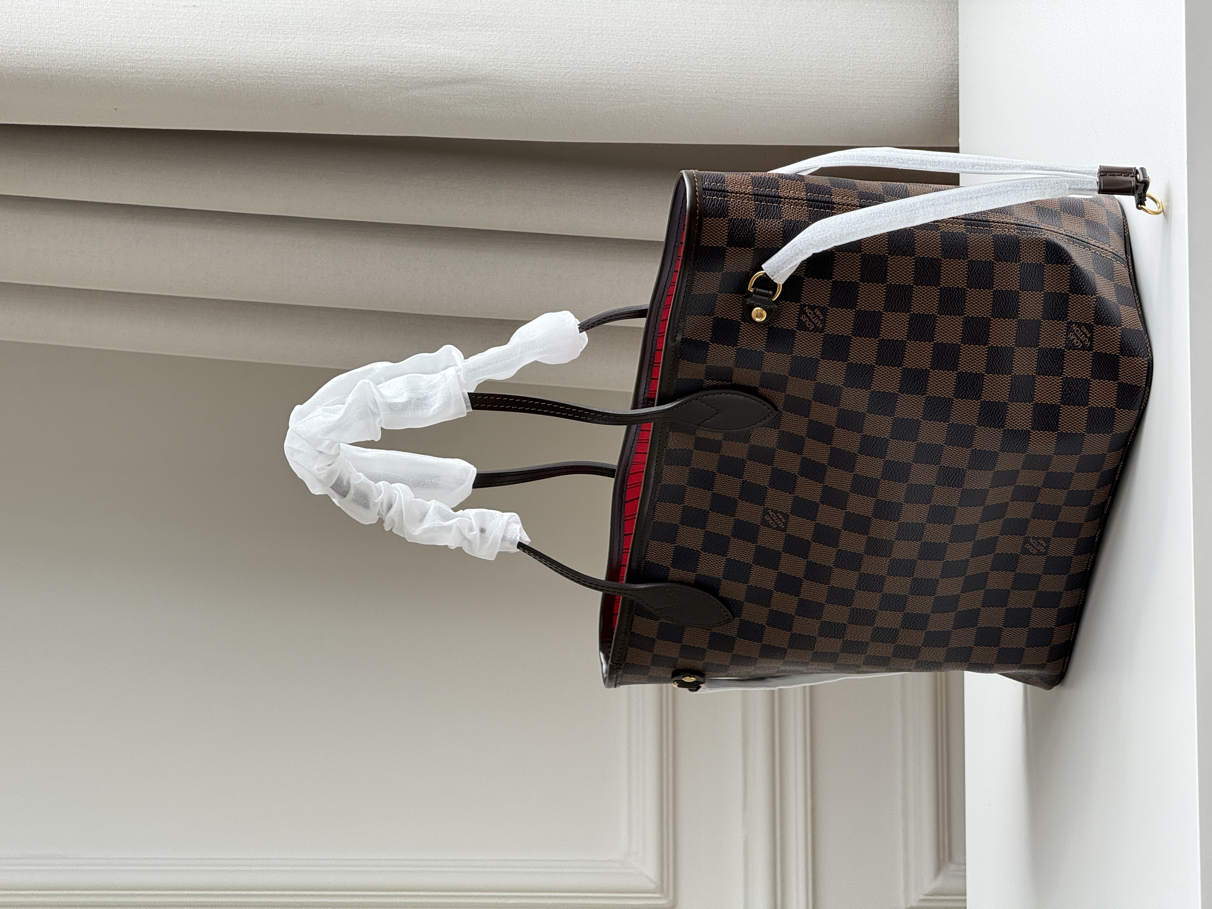 Louis Vuitton Neverfull MM Damier Ebene Check Tote Bag