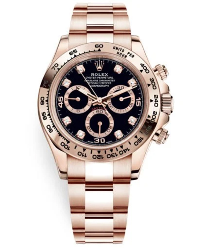 Rolex Cosmograph Daytona 116505 Black Diamond Dial Everose Gold Watch【1:1 Replica】
