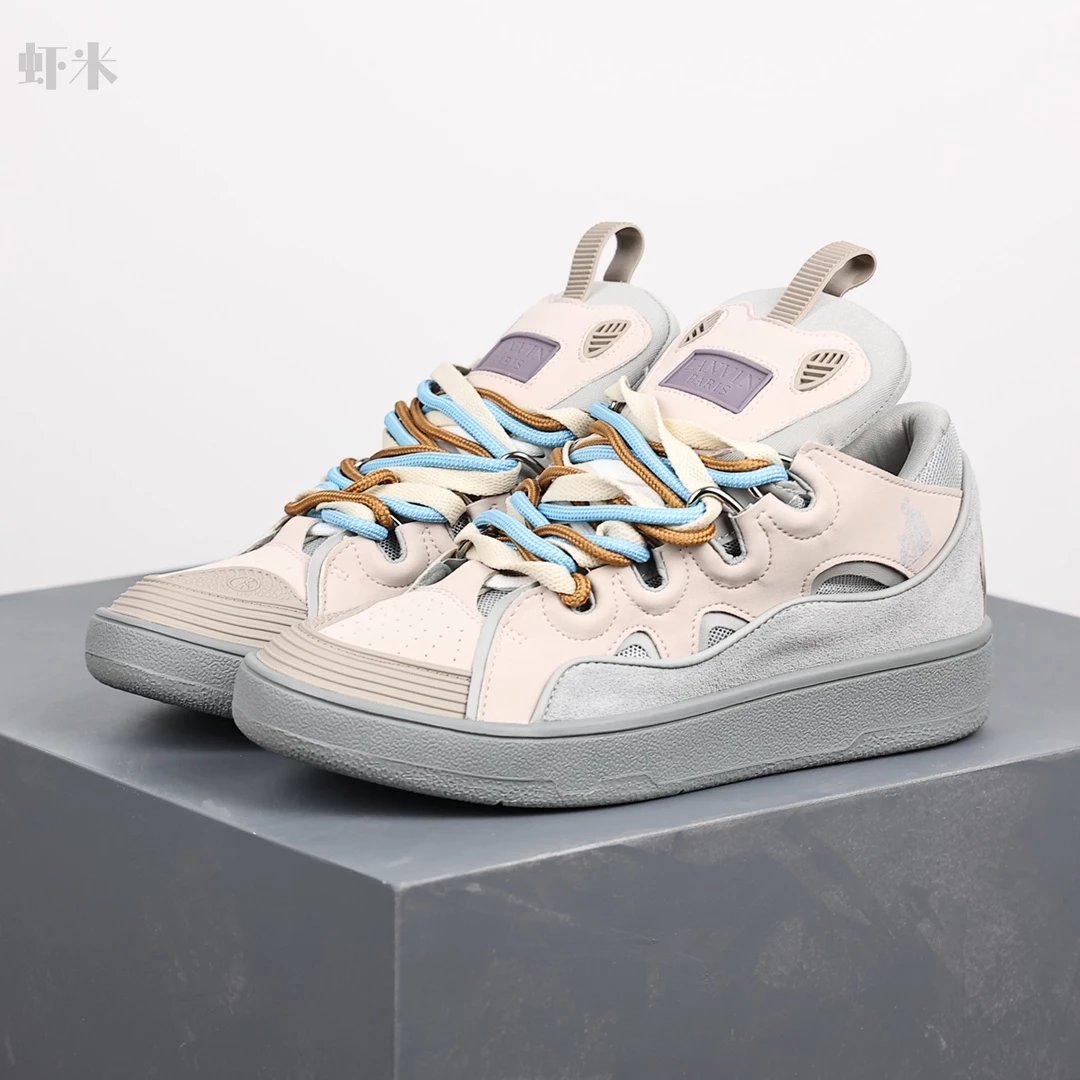 1:1 Best Quality Lanvin Crub Bread Shoes Pink & Grey