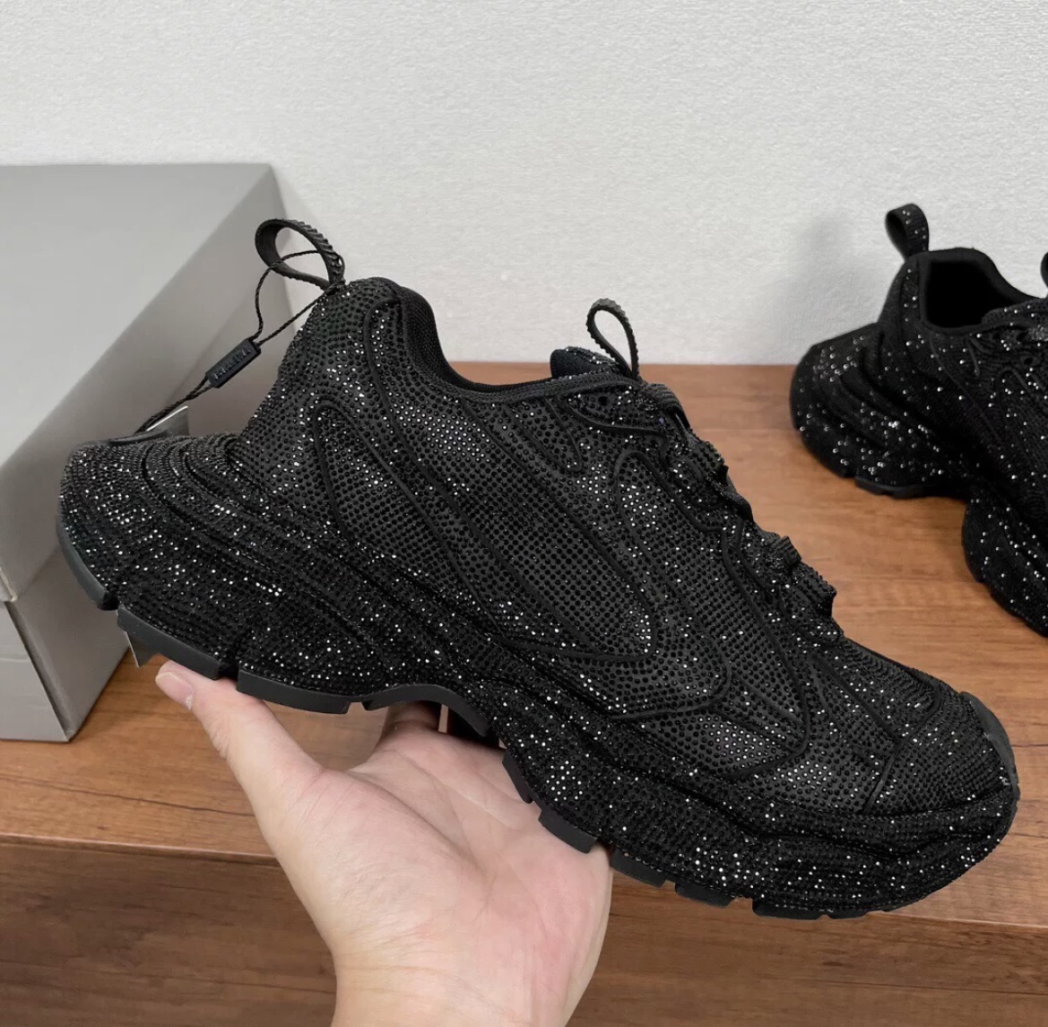 Balenciaga 3XL full Diamond Shoes Black