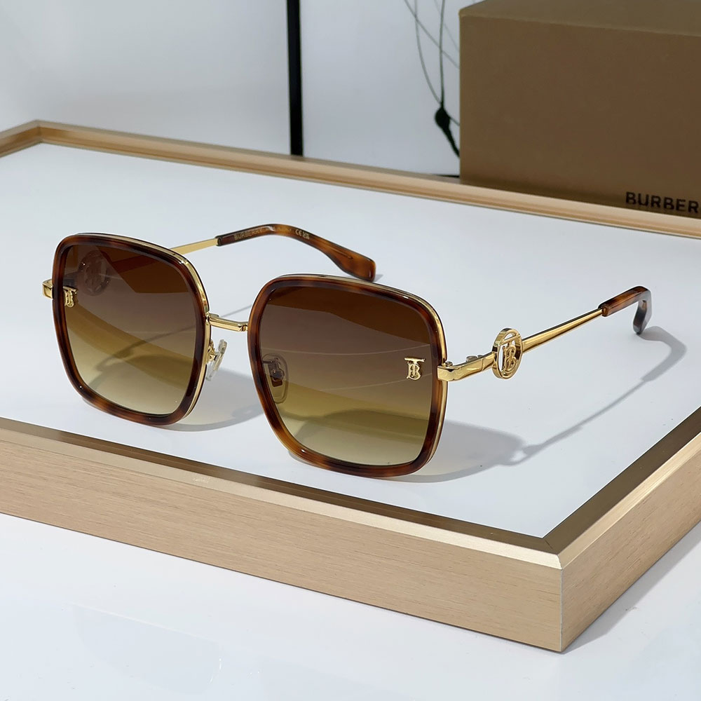 Buberry  Slim Hollowed out Logo on Mirror legs Sunglasses Top quality