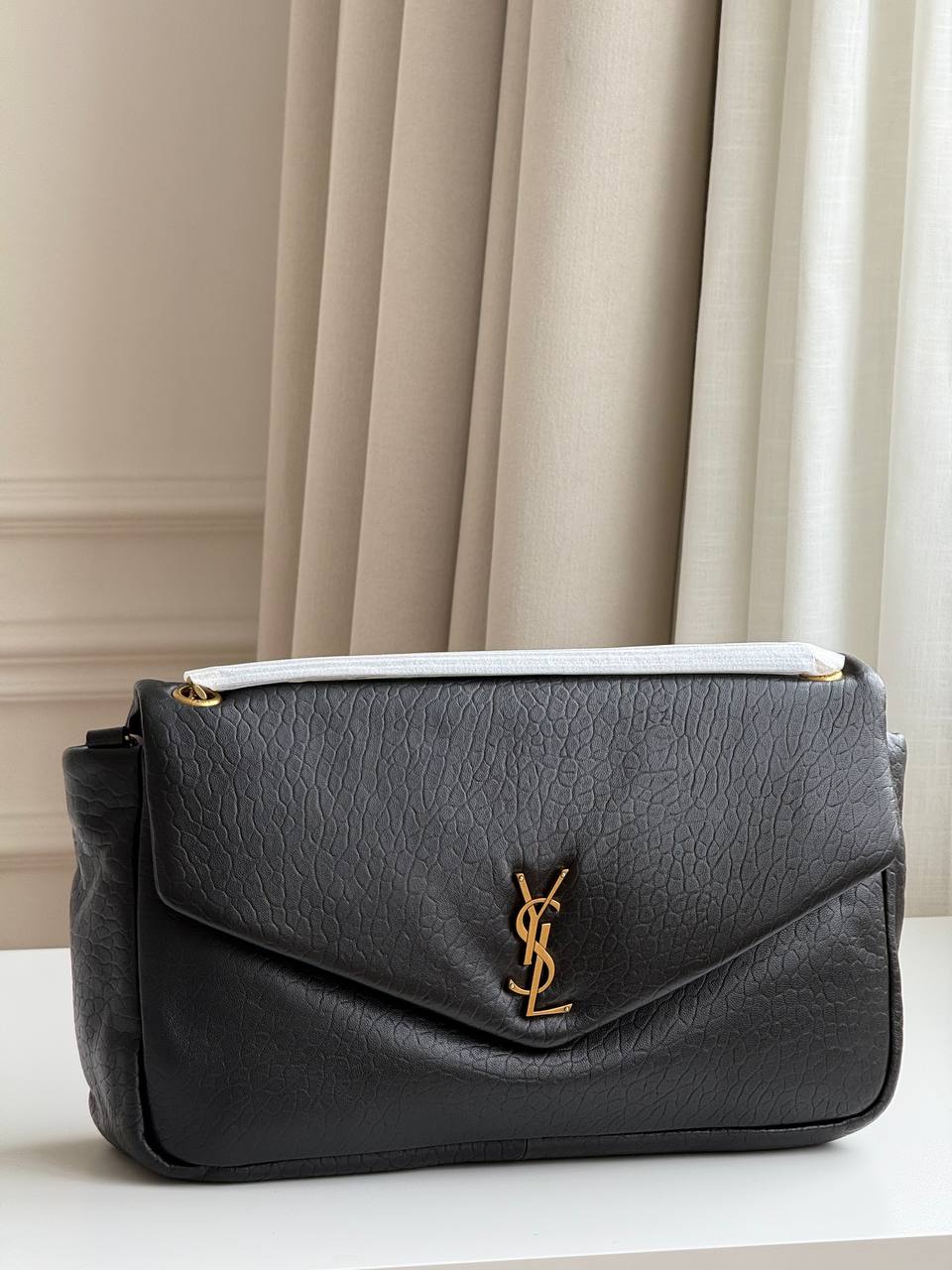 Saint Laurent Calypso Medium Padded Textured-Leather Shoulder Bag