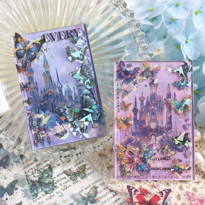 1128 Under the Moon Dream Butterfly Laser Shell Light Handbook Stickers
