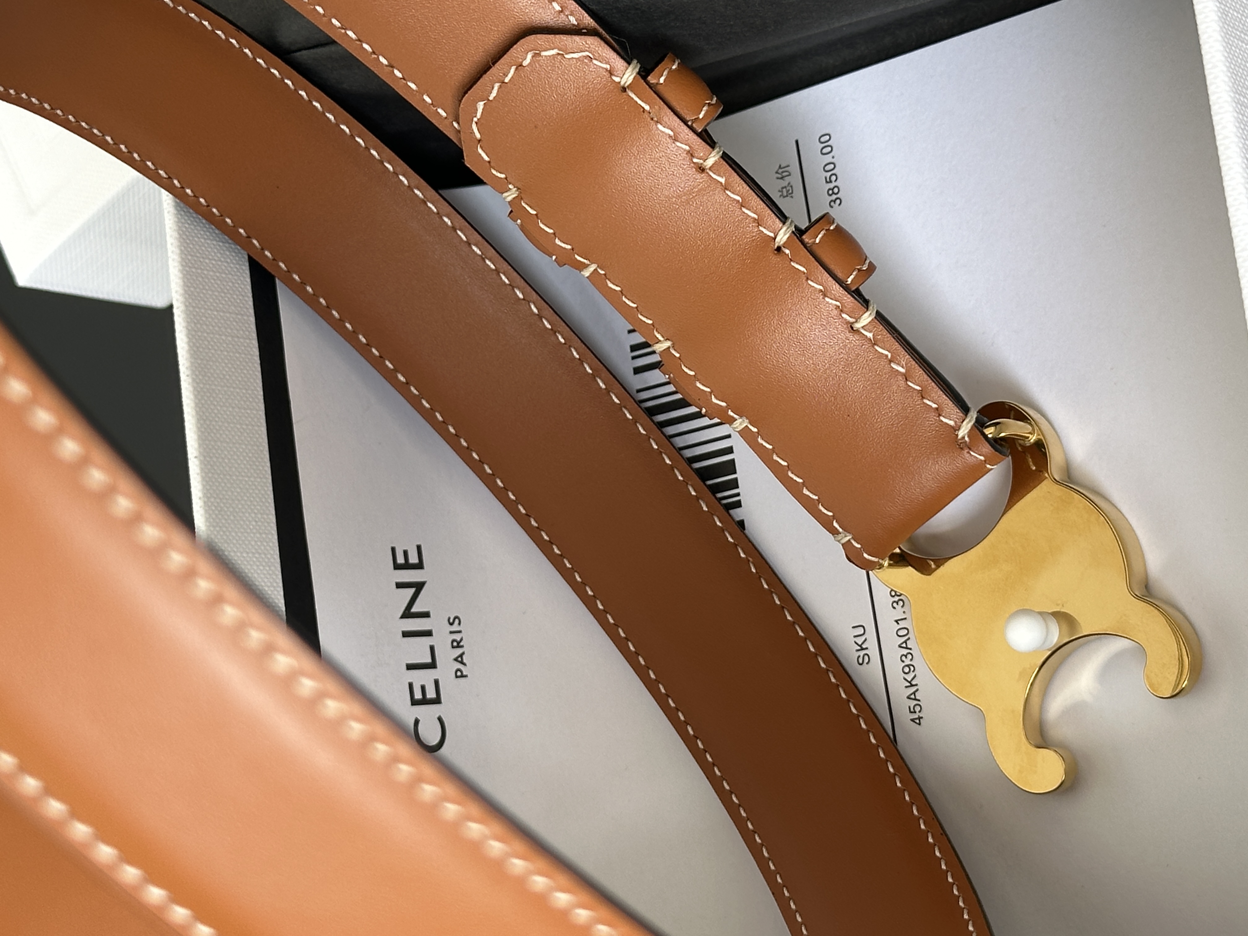 Celine Triomphe Leather Belt