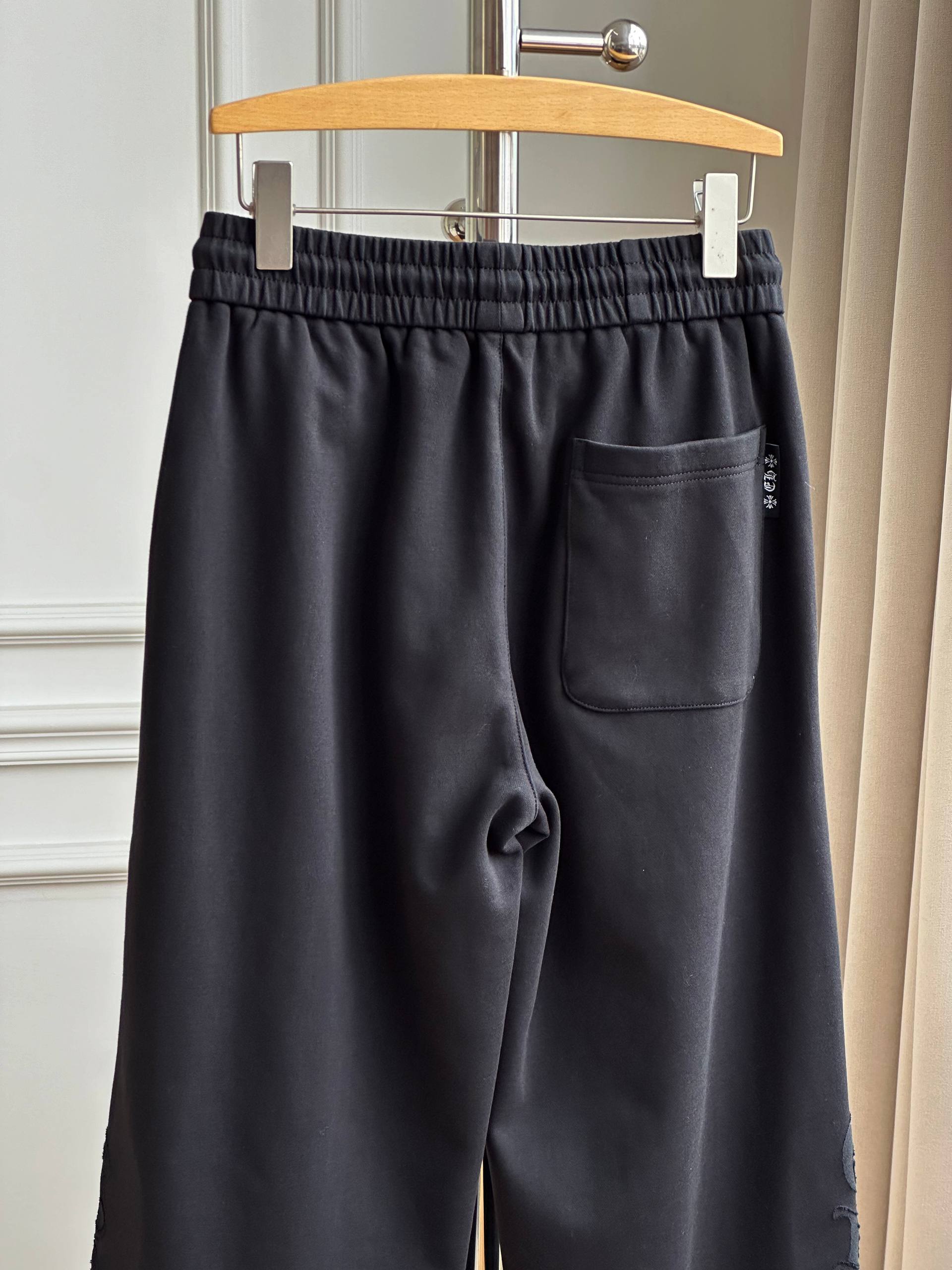 Chrome Hearts Gothic Letter Embroidery Wide-Leg Sweatpants