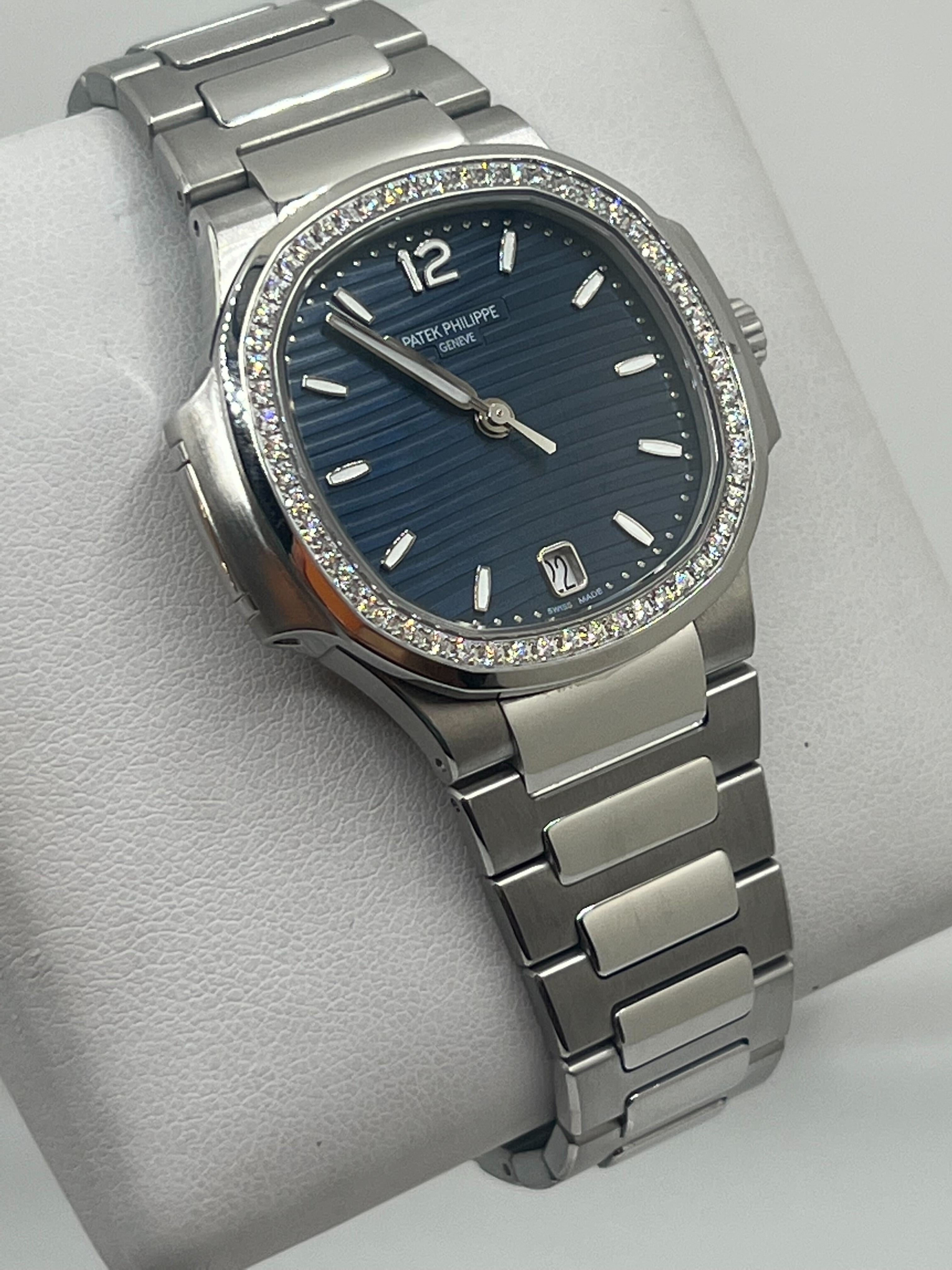 Patek Philippe Nautilus Ladies Blue Dial Diamond Bezel 7118/1200A-001【1:1 Replica】
