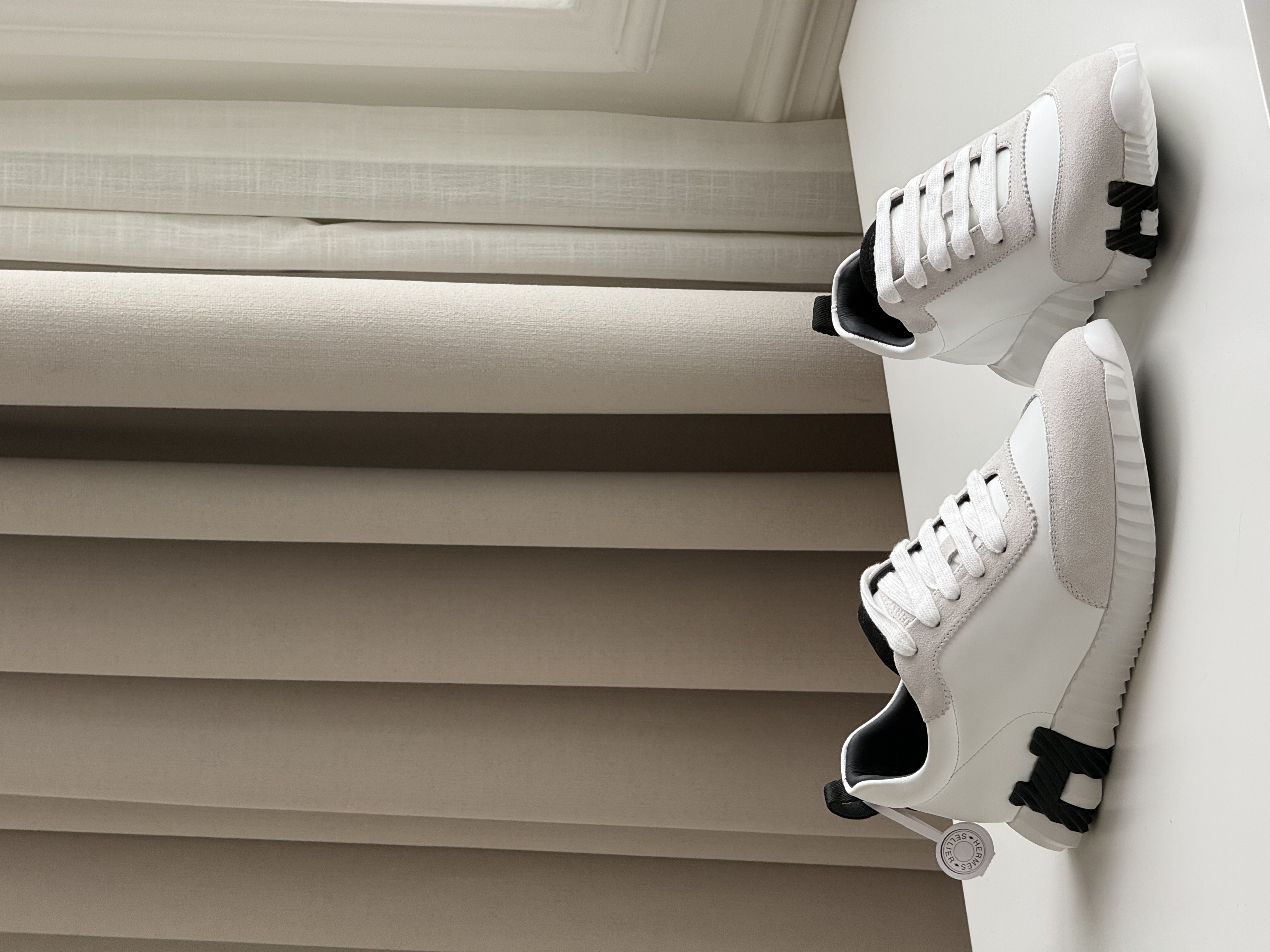 Hermès Bouncing Sneakers in White & Black
