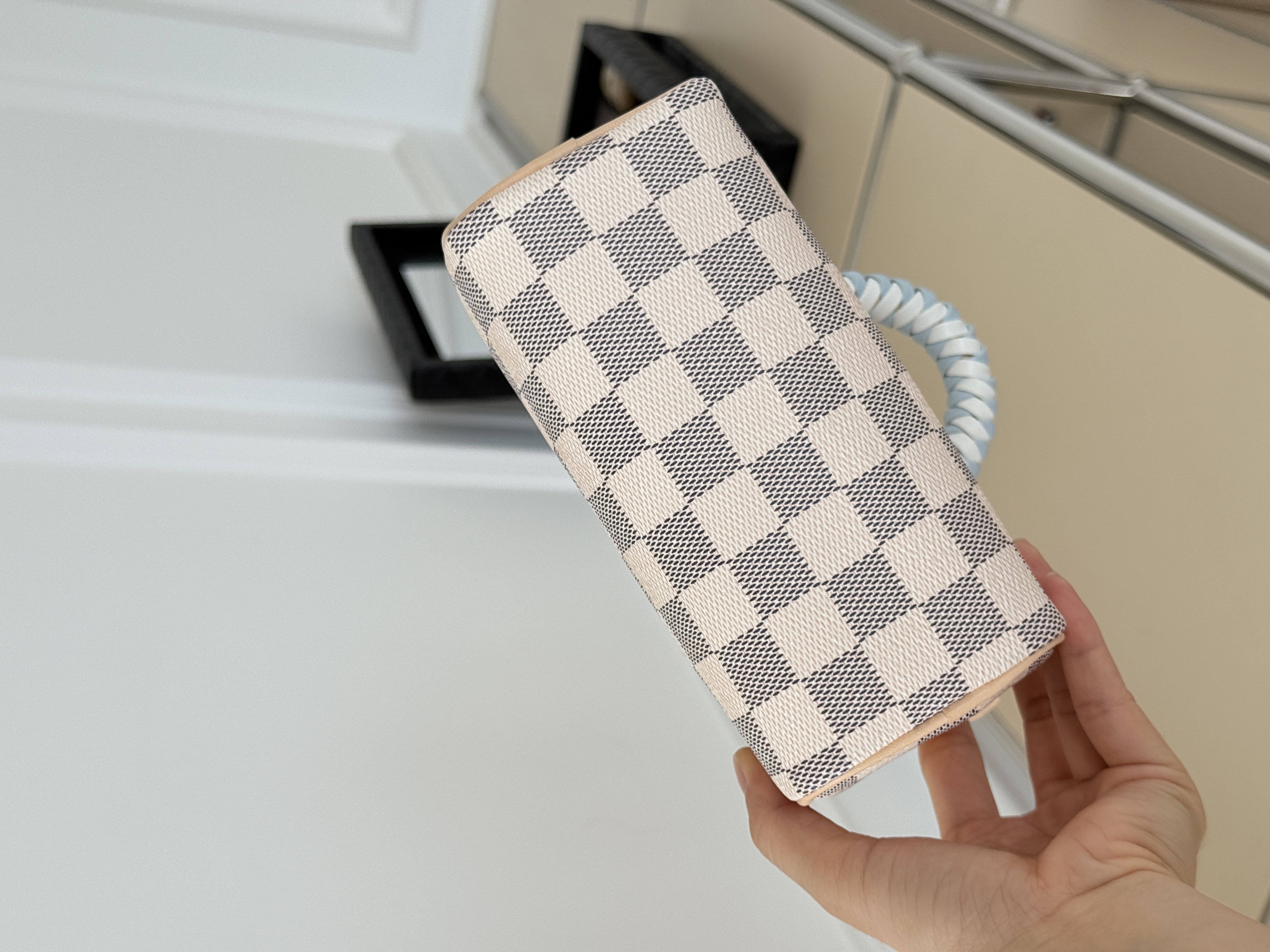 Louis Vuitton Nano Speedy Damier Azur Handbag
