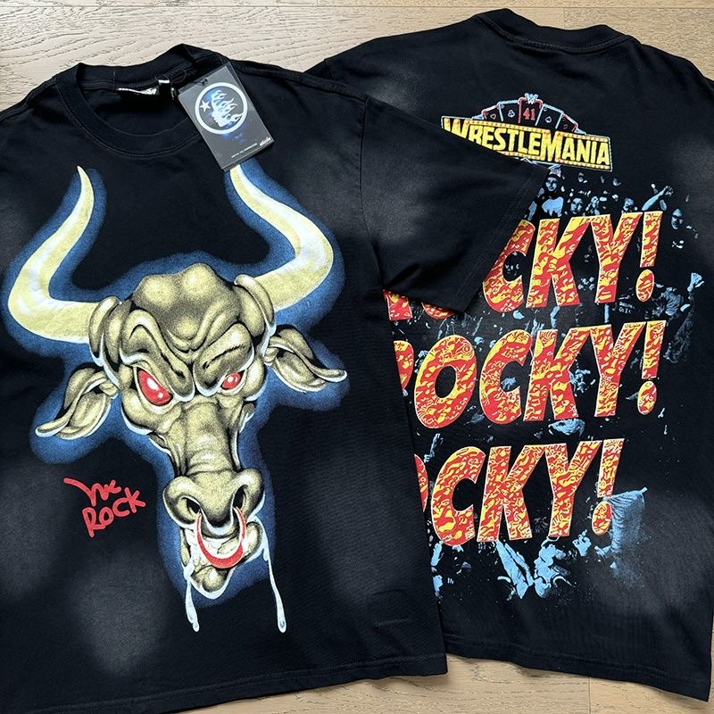 Hellstar Bull Print Tee Black